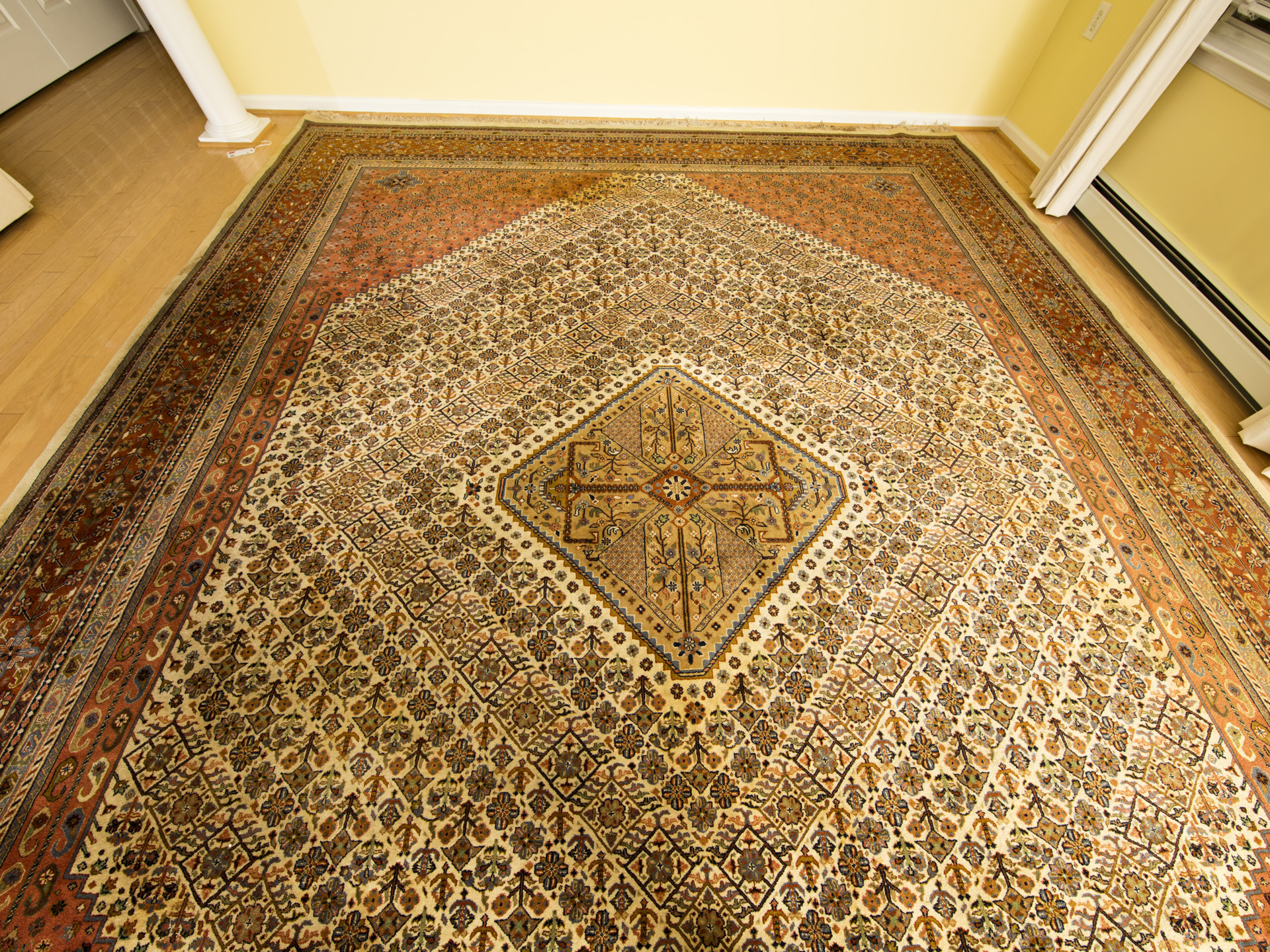 Room-Sized Hand-Knotted Indian Nizam Area Rug