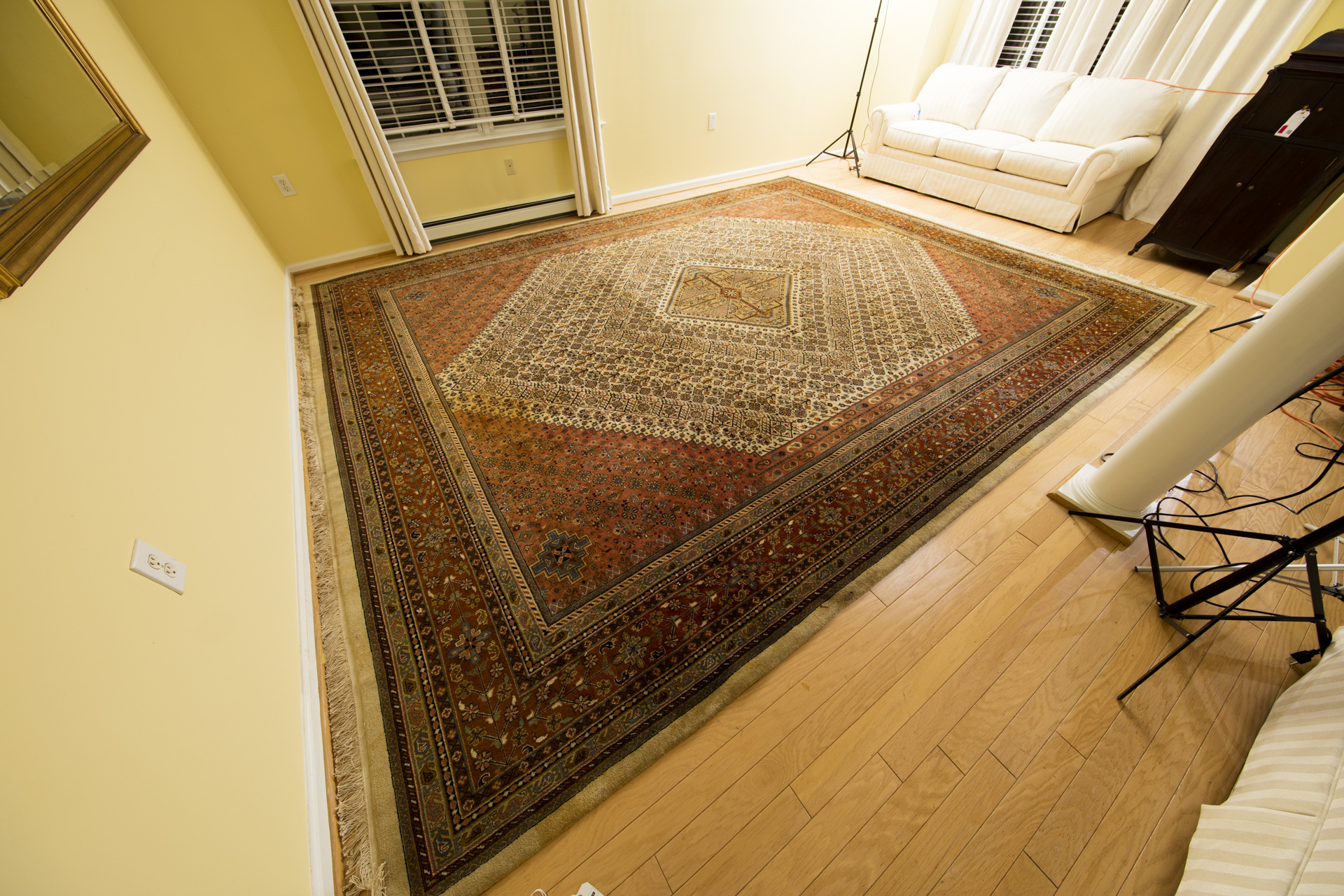 Room-Sized Hand-Knotted Indian Nizam Area Rug