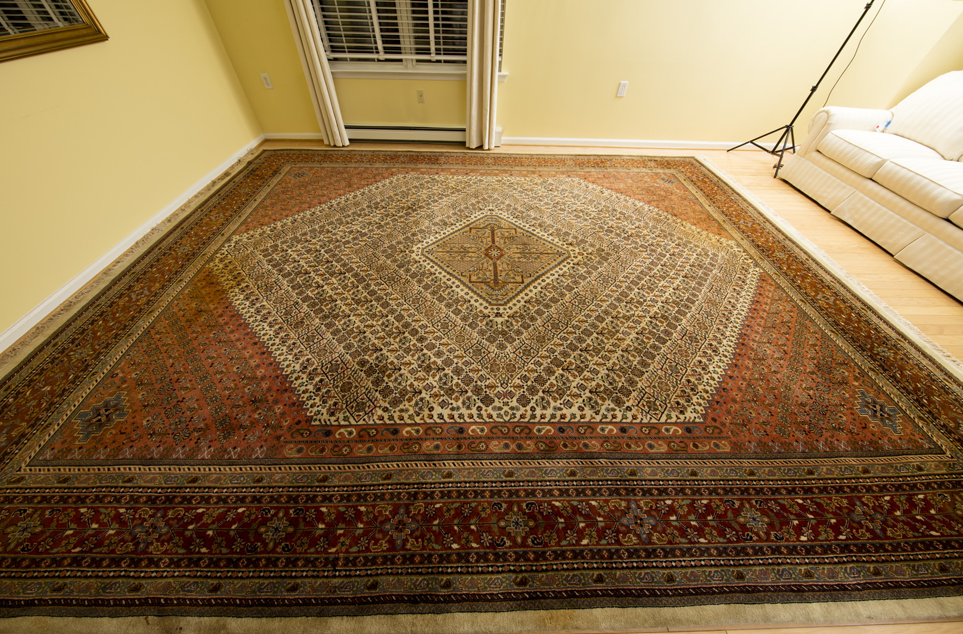 Room-Sized Hand-Knotted Indian Nizam Area Rug