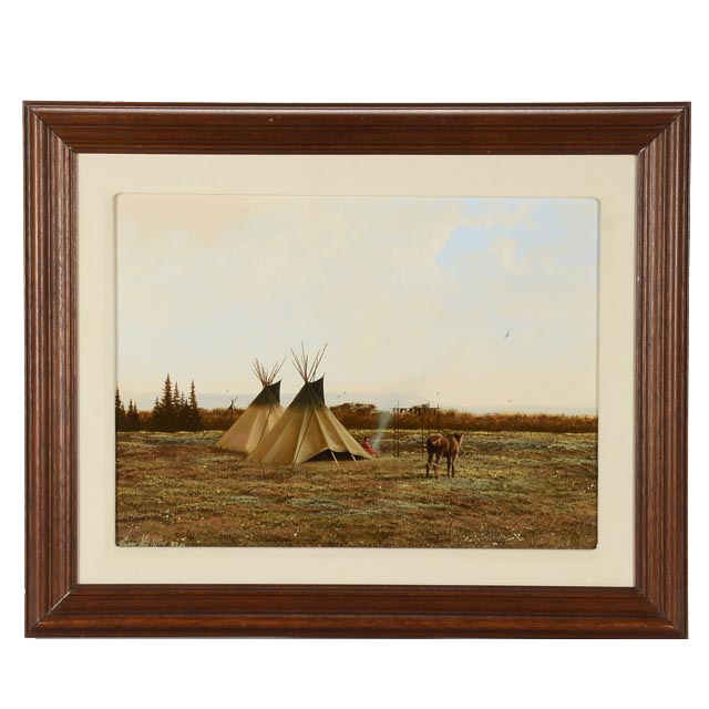 Lynn Griffin Original Oil Painting on Canvas "Meadow Camp"