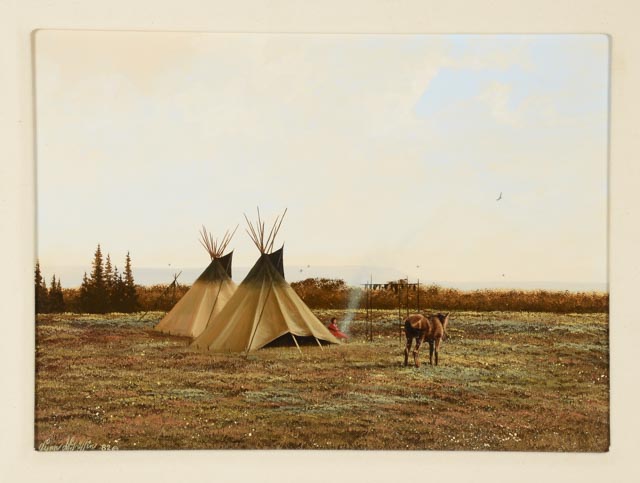 Lynn Griffin Original Oil Painting on Canvas "Meadow Camp"