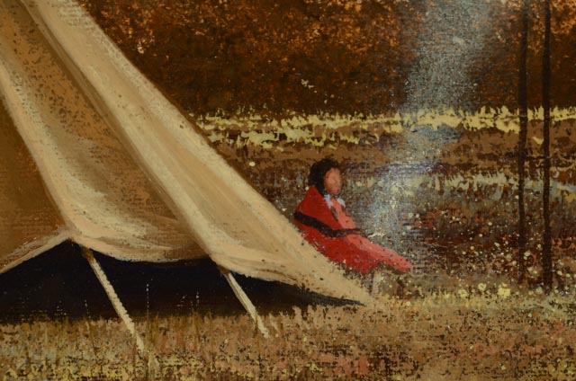 Lynn Griffin Original Oil Painting on Canvas "Meadow Camp"