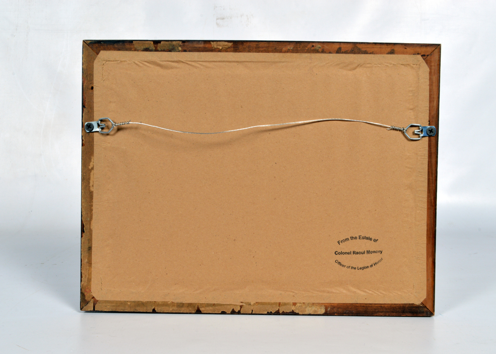 French Watercolor Painting with Waterfall by Raoul Monory