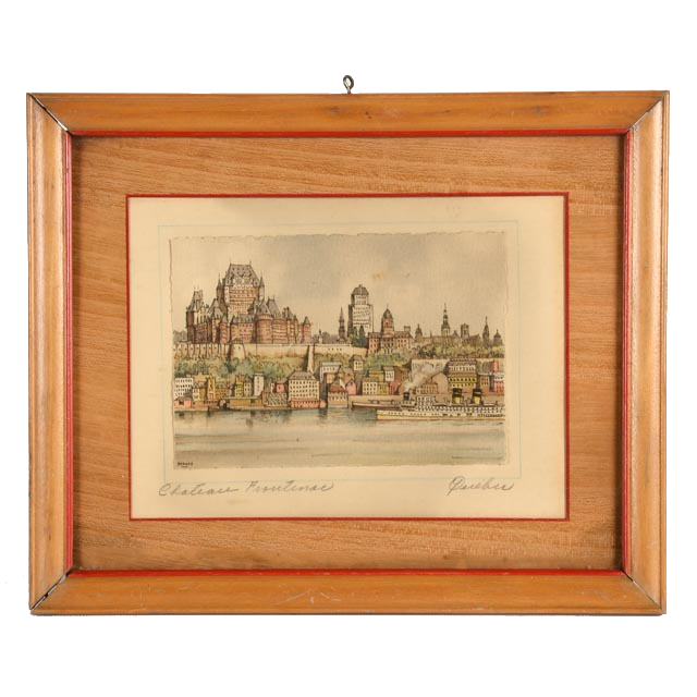 Barday Hand-Pulled Lithograph "Chateau Frontenac, Quebec"
