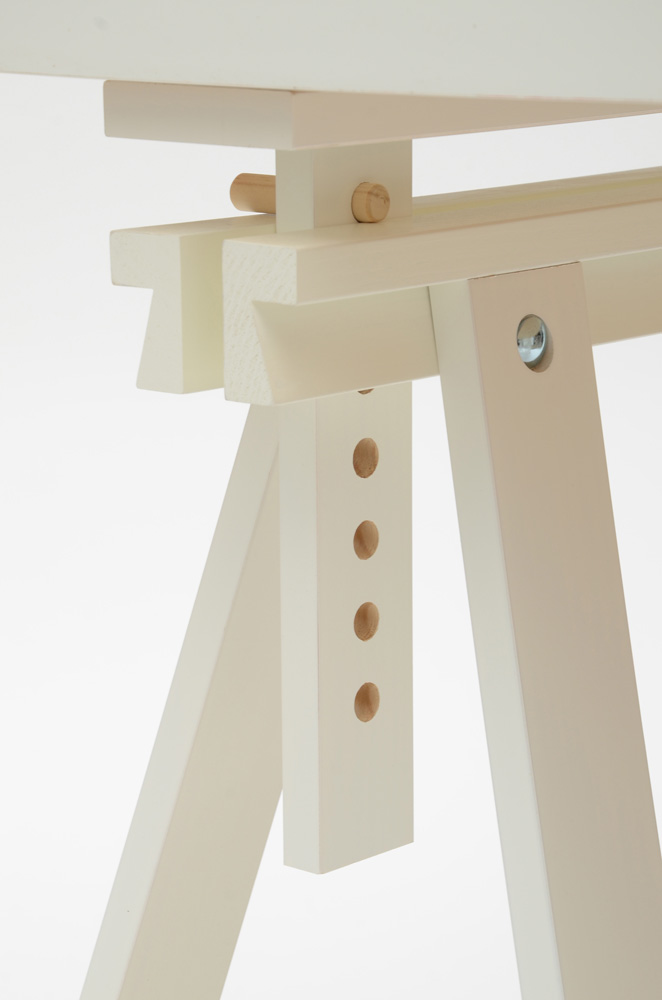 IKEA White Contemporary Drafting Table with Trestle Legs