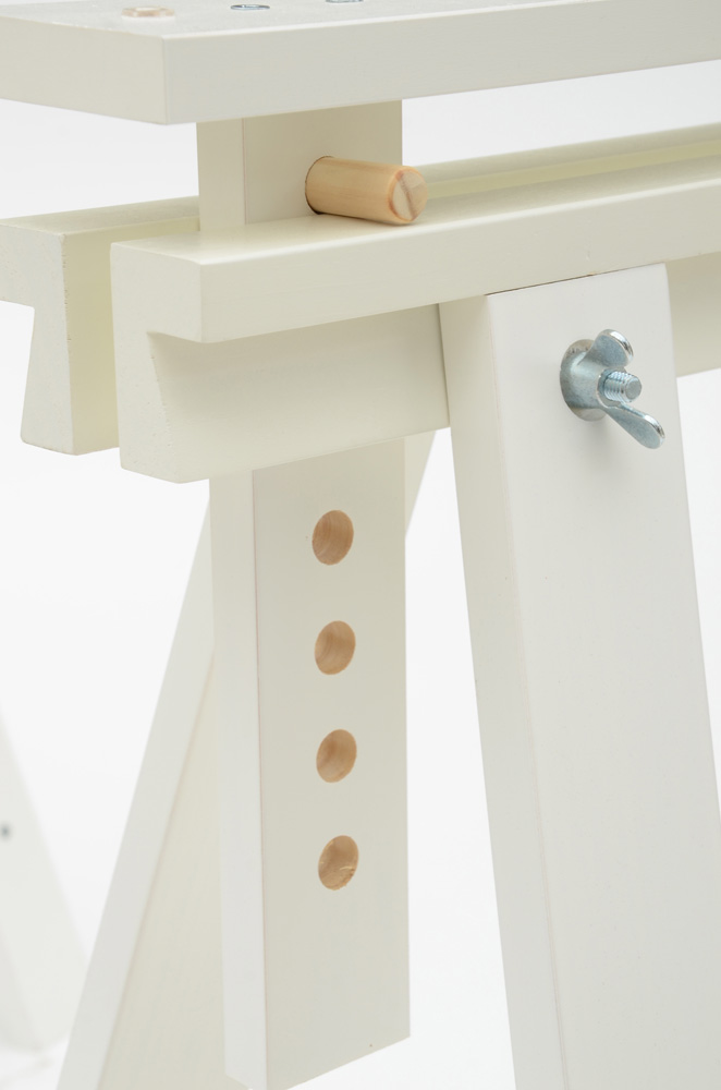 IKEA White Contemporary Drafting Table with Trestle Legs