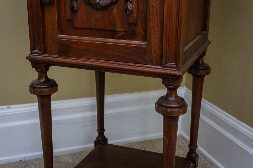 Antique Smoking Stand With Marble Top