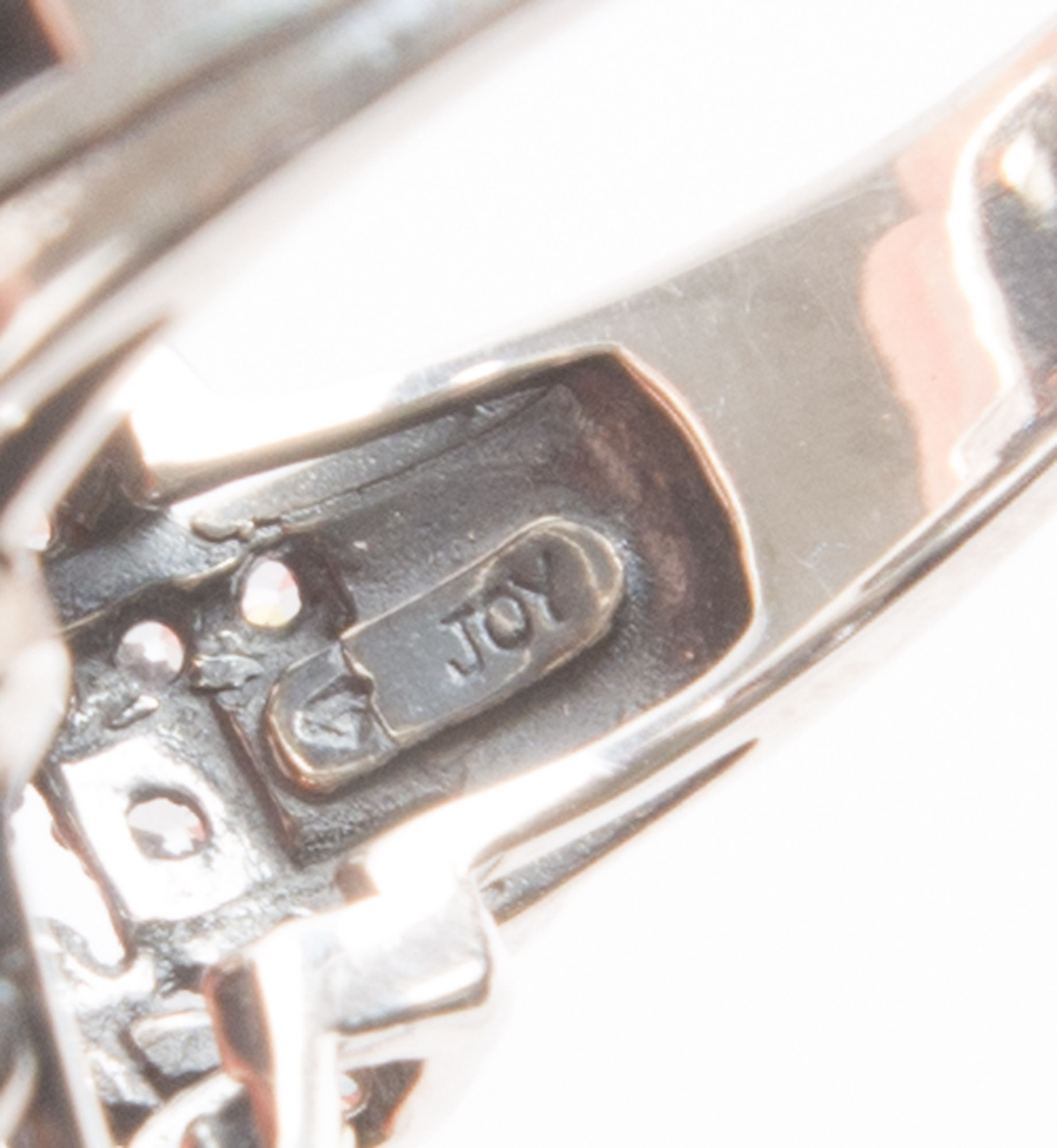 Sterling Silver Carved Stone Ring with Cubic Zirconias