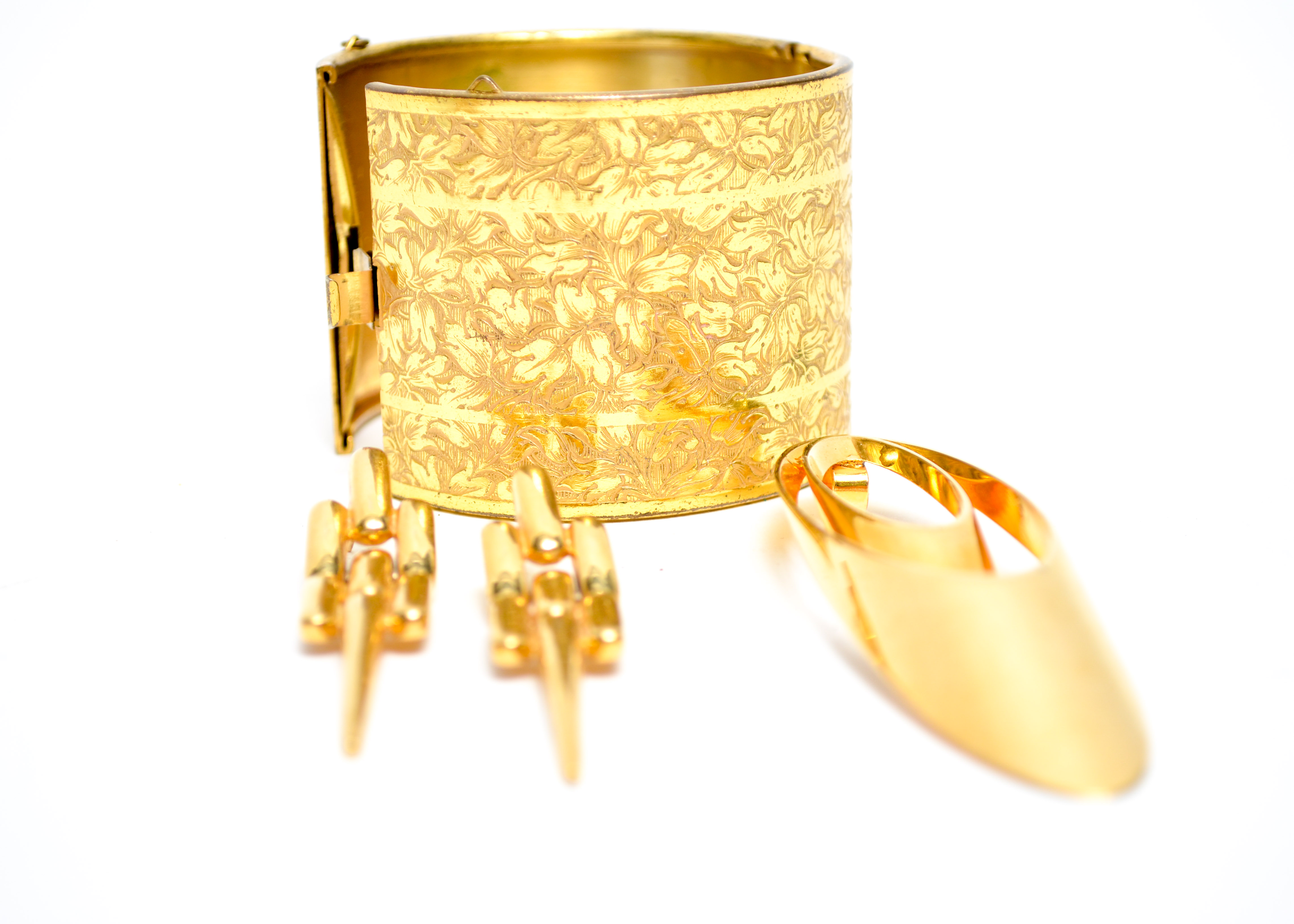 Assortment of Gold Tone Costume Jewelry