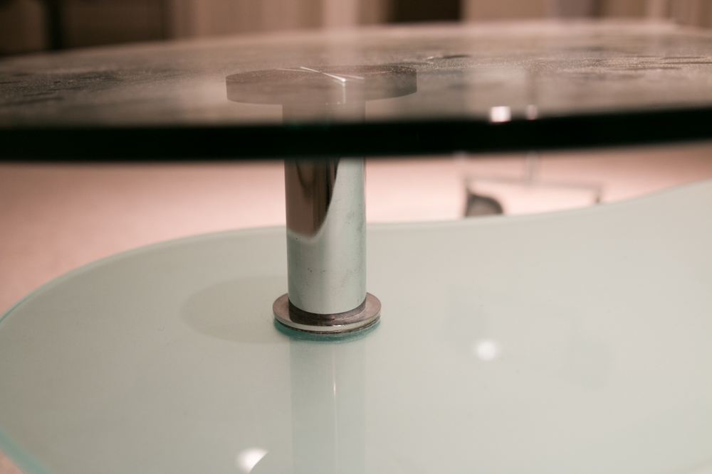 Modern Kidney-shaped Glass Coffee Table