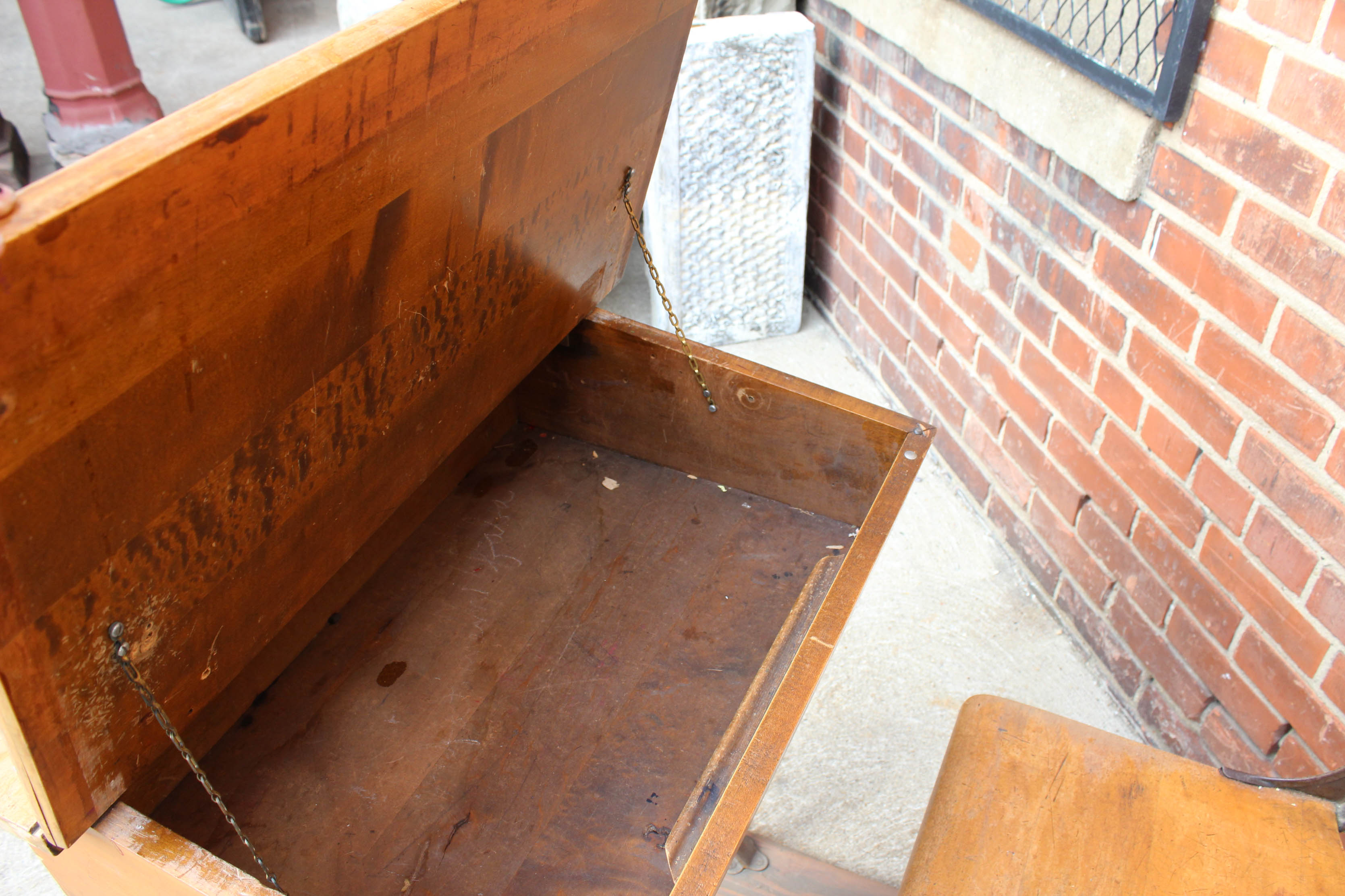 Vintage Oak Flip Top School Desk