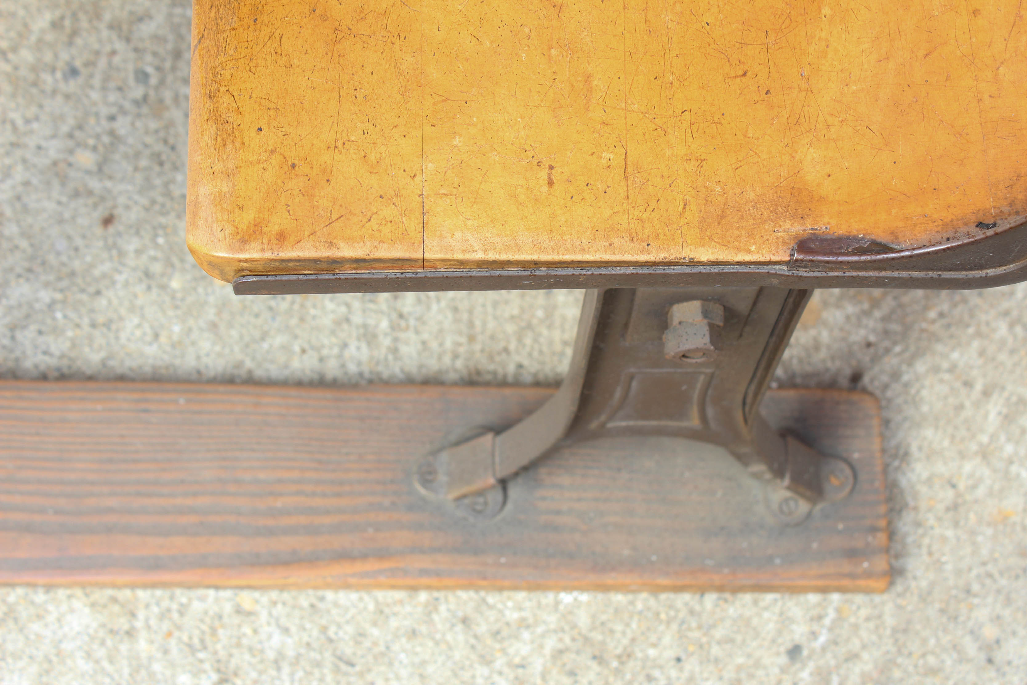 Vintage Oak Flip Top School Desk