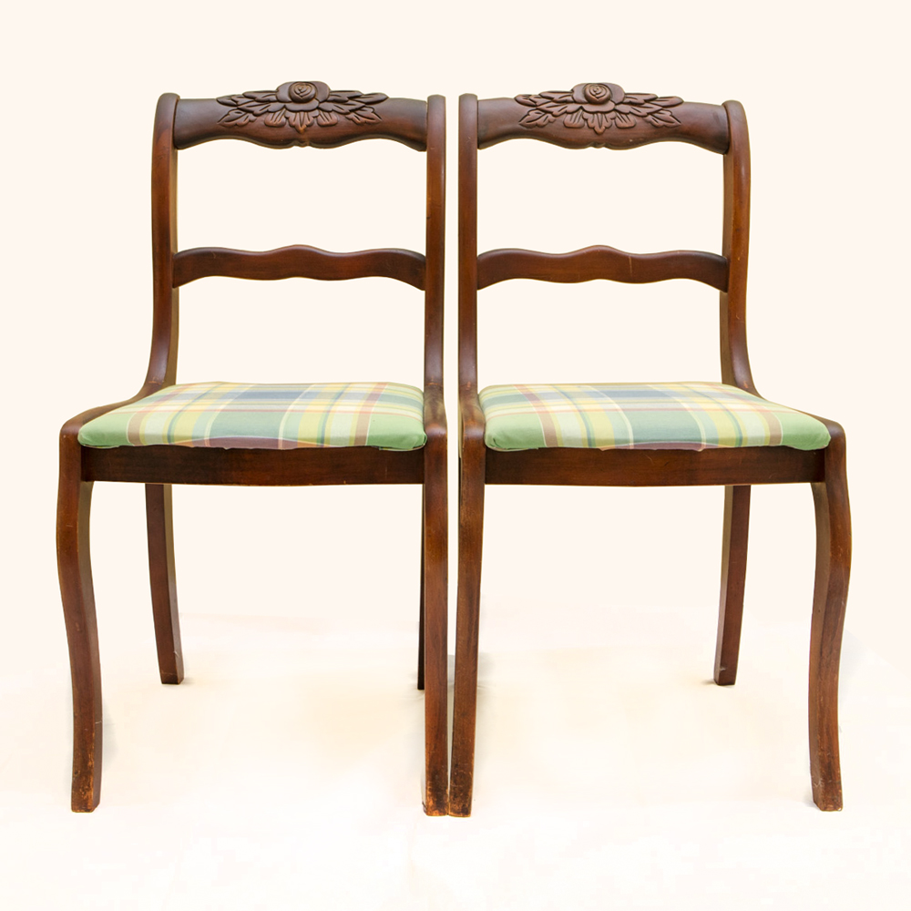B. Altman Rose Back Side Chairs