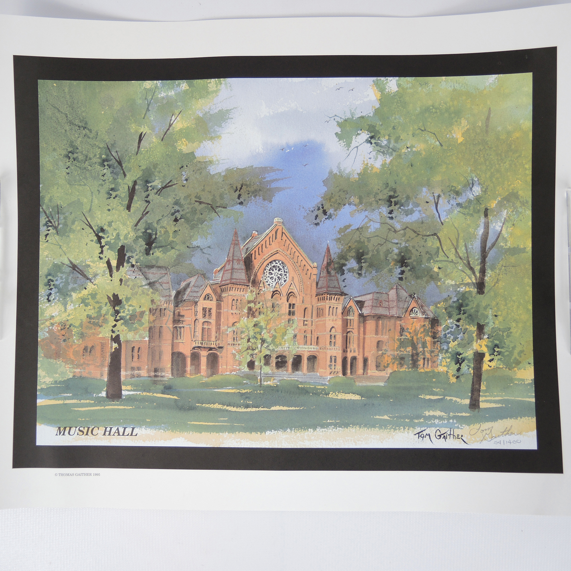 Signed Tom Gaither "Music Hall" Lithograph