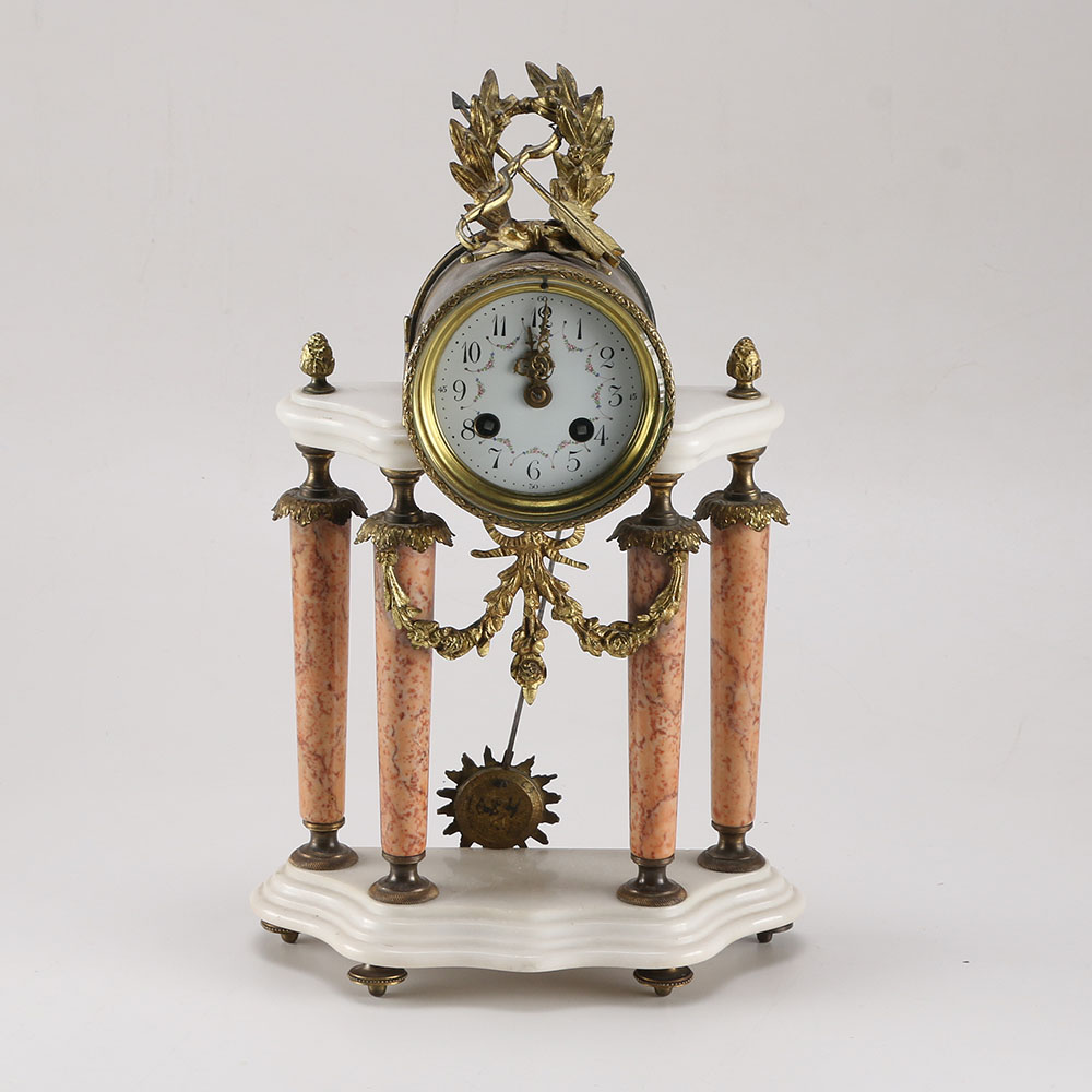 Ornate Pendulum Mantel Clock with Key