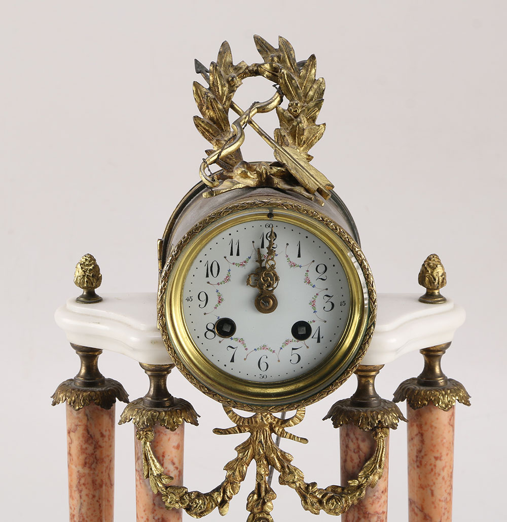 Ornate Pendulum Mantel Clock with Key