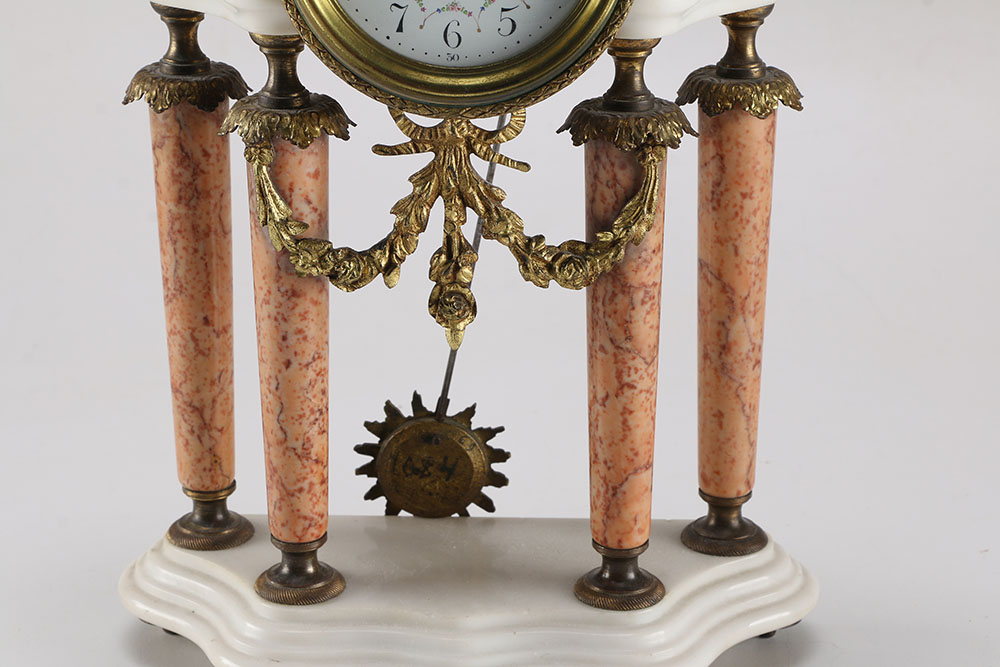 Ornate Pendulum Mantel Clock with Key