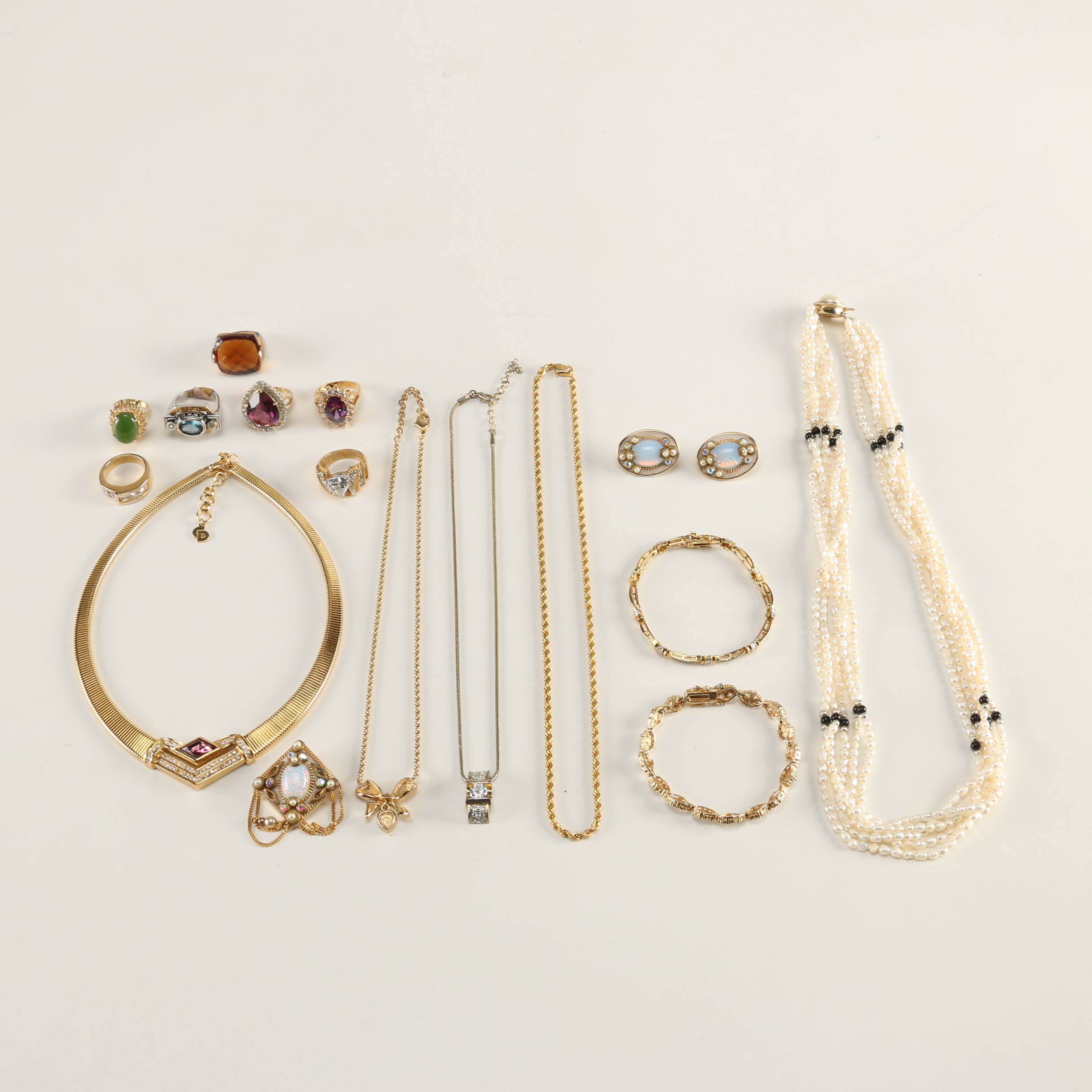 Assortment of Gold Toned Jewelry