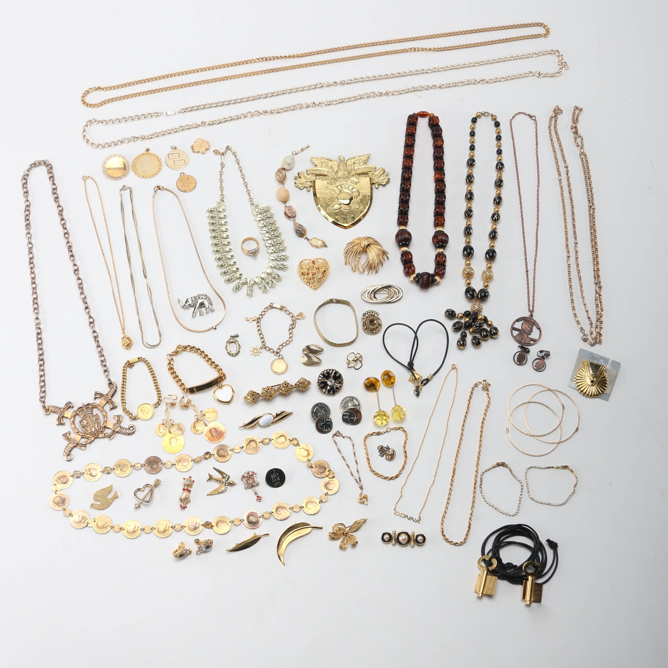 Gold Tone Costume Jewelry Including Monet