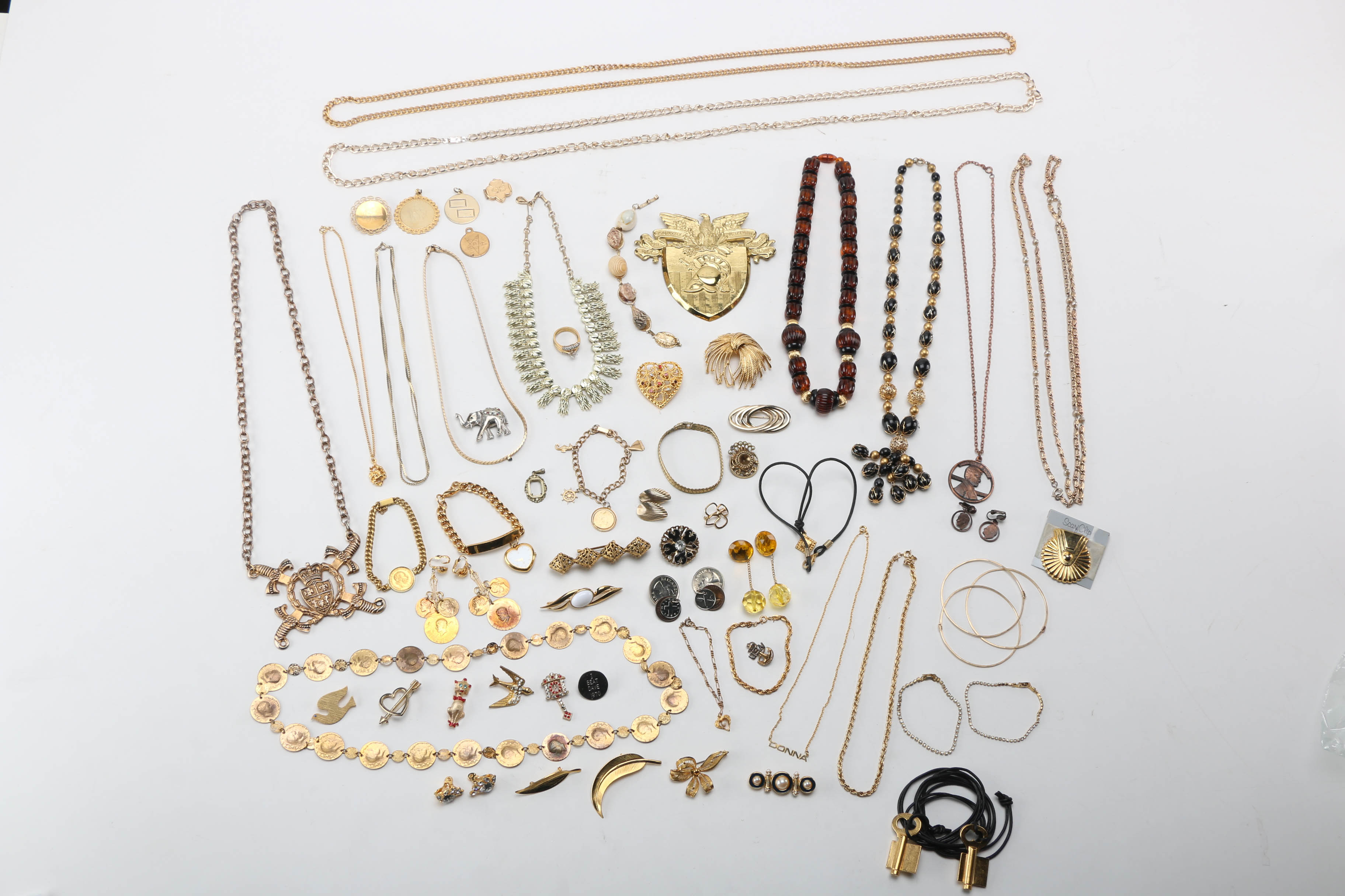 Gold Tone Costume Jewelry Including Monet