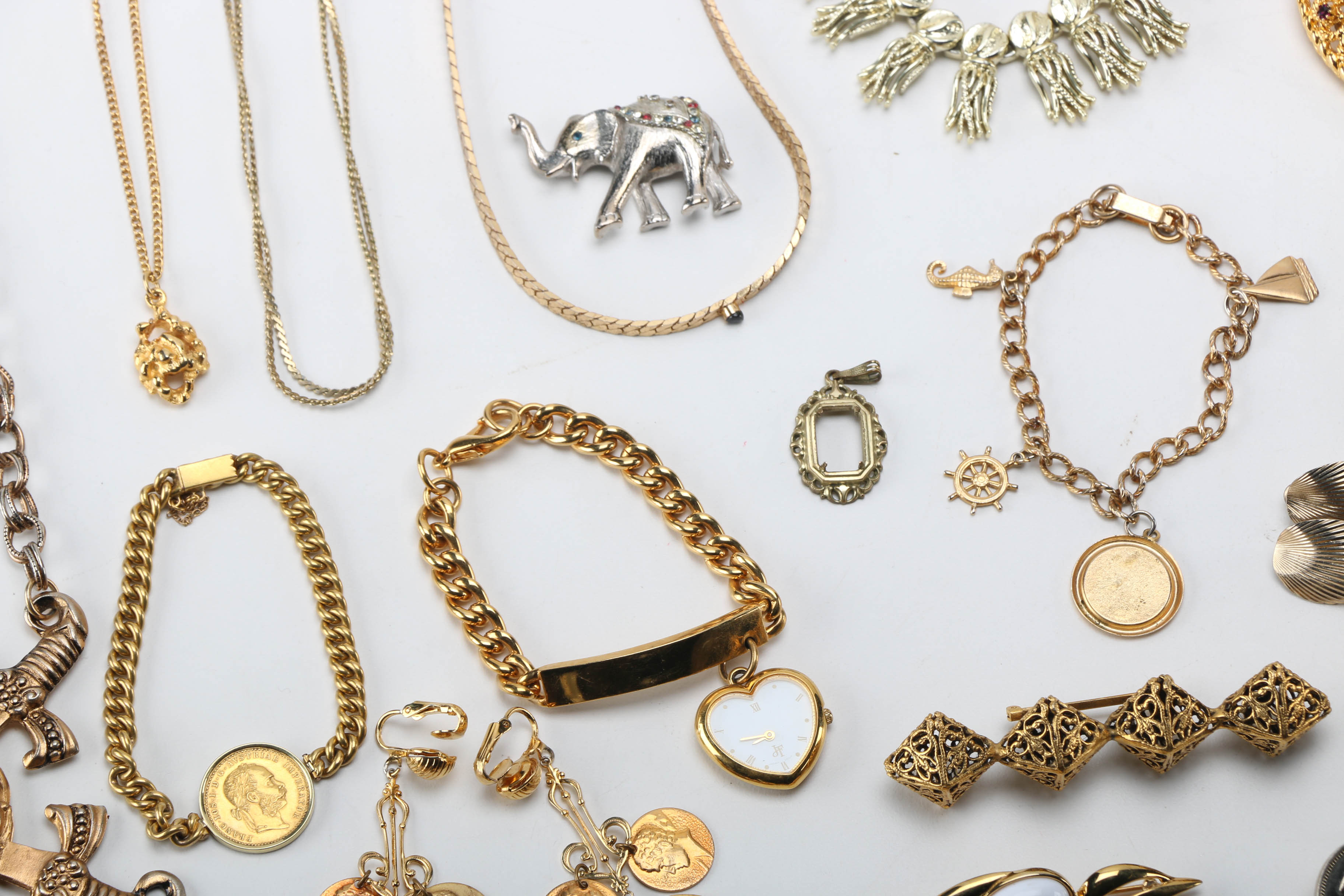 Gold Tone Costume Jewelry Including Monet