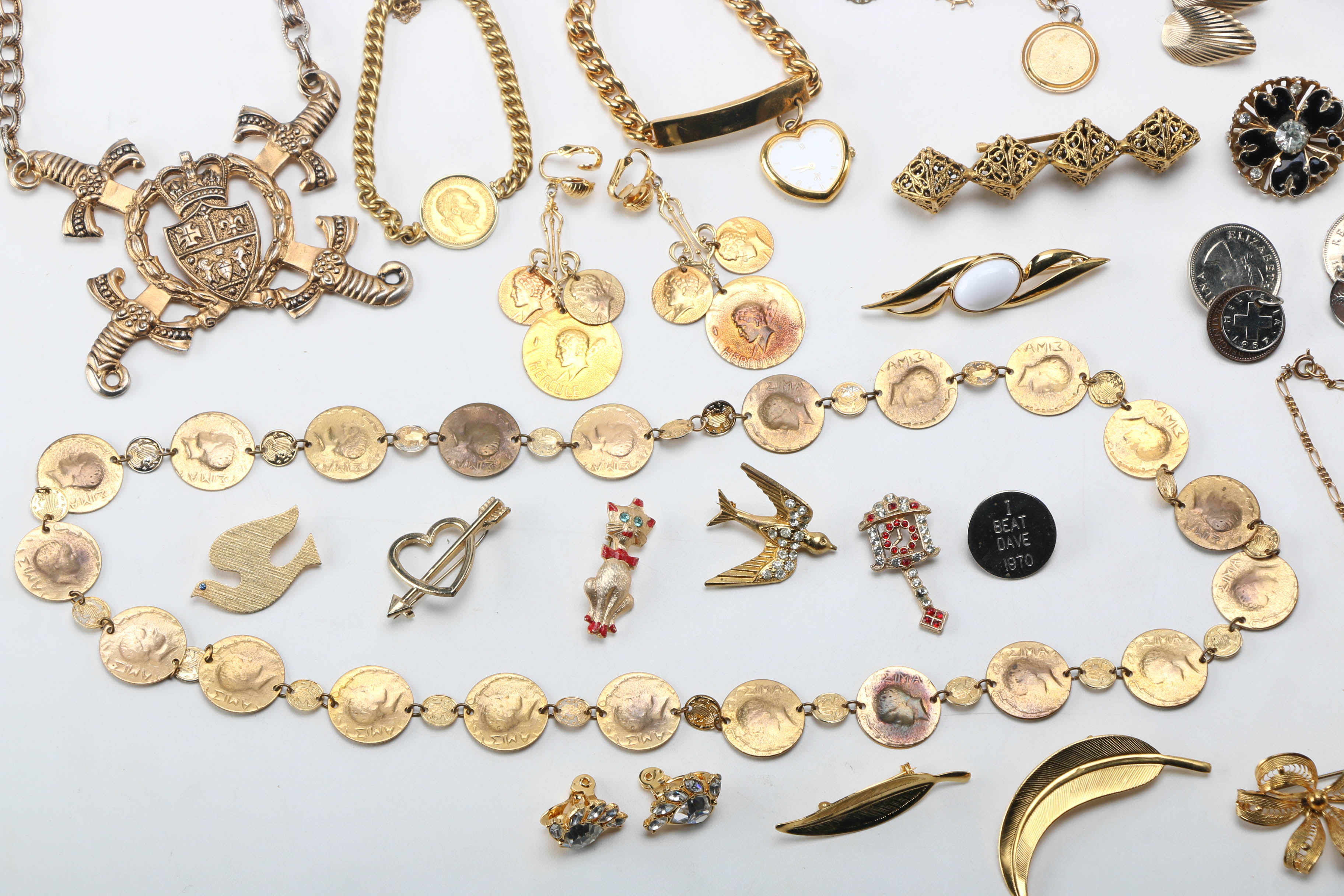 Gold Tone Costume Jewelry Including Monet