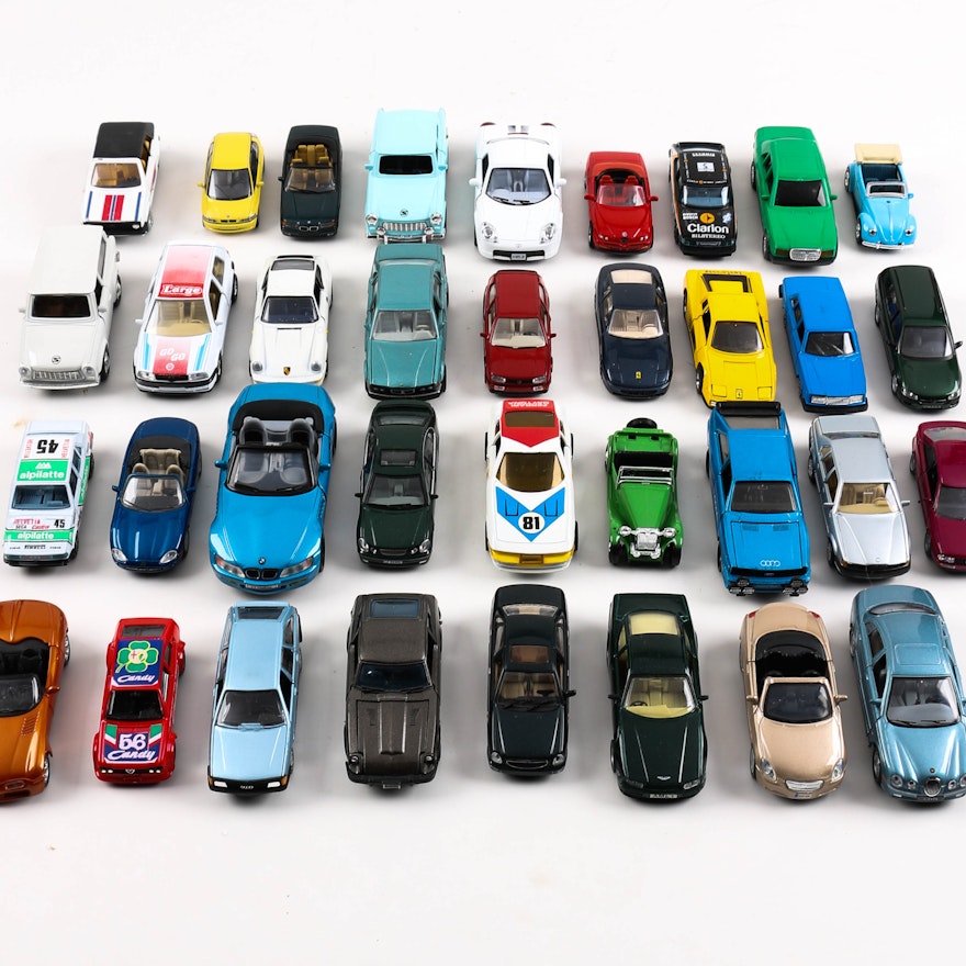 Assortment of European Die-Cast Toy Cars