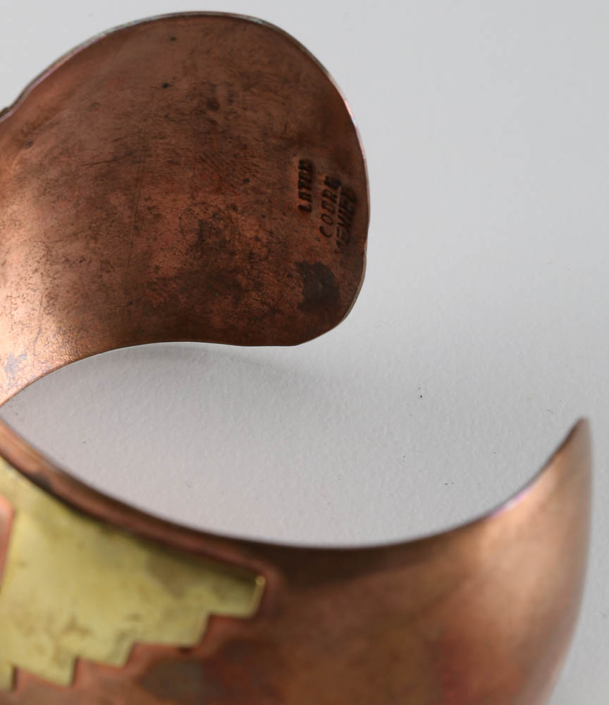 Pair of Copper and Brass Southwestern Style Cuff Bracelets