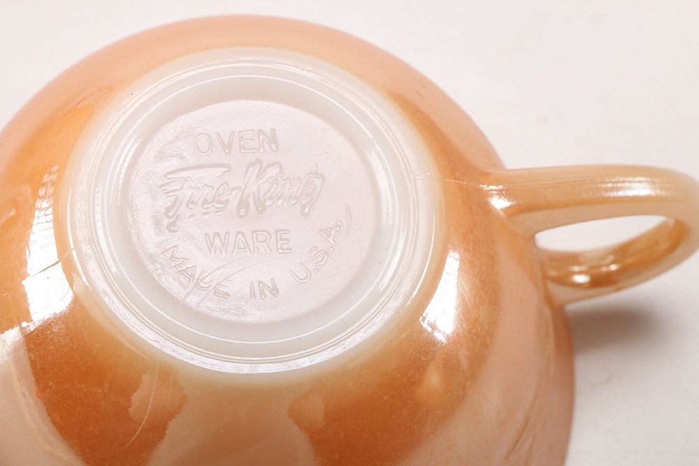 Fire King Ware Metallic Orange Dish Set