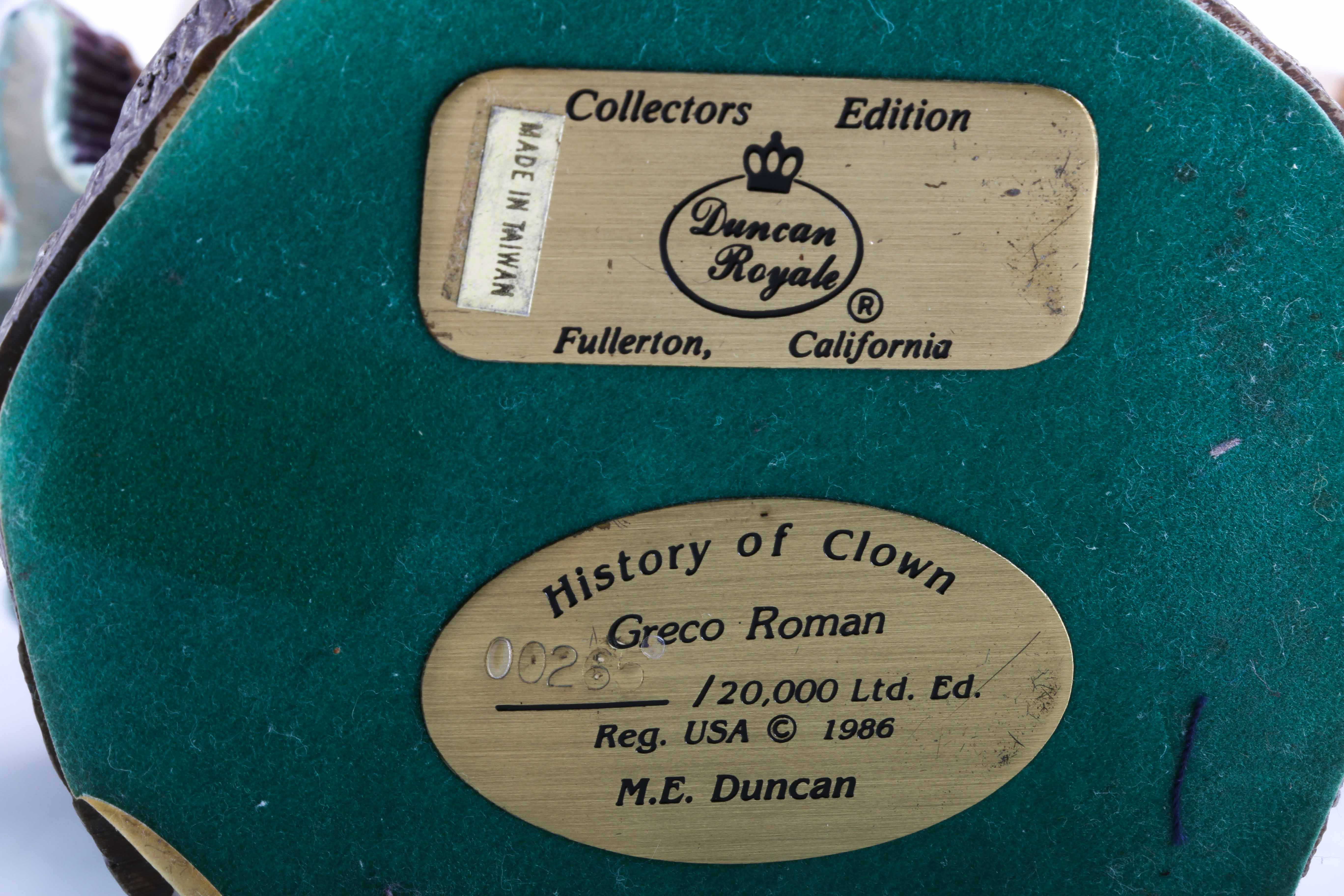 Numbered, Collectors Edition Duncan Royale Clown Figurines