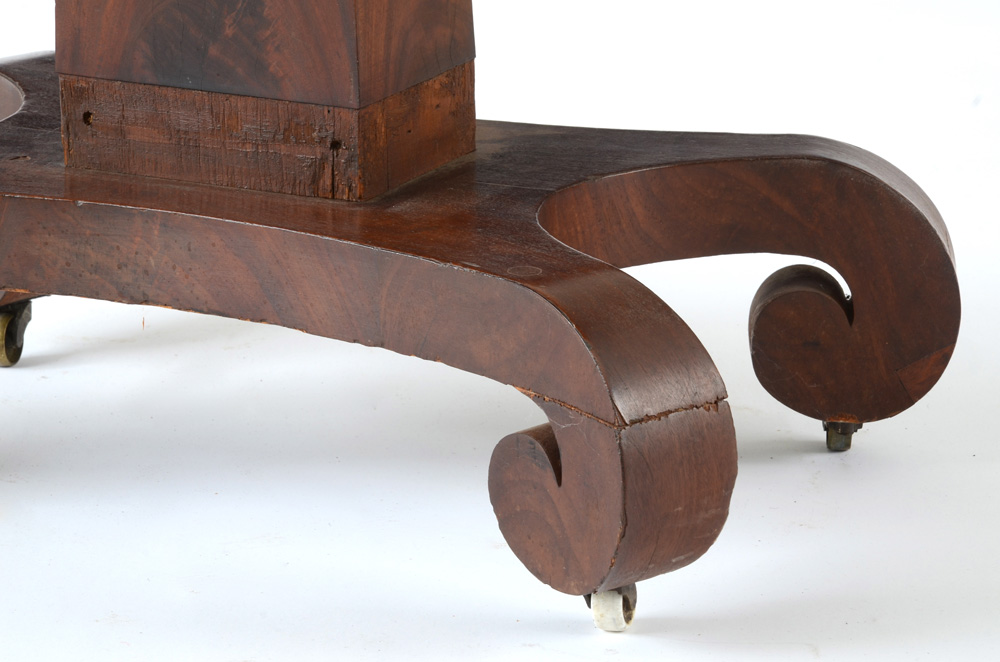 Mahogany Flame Veneered Empire Card Table