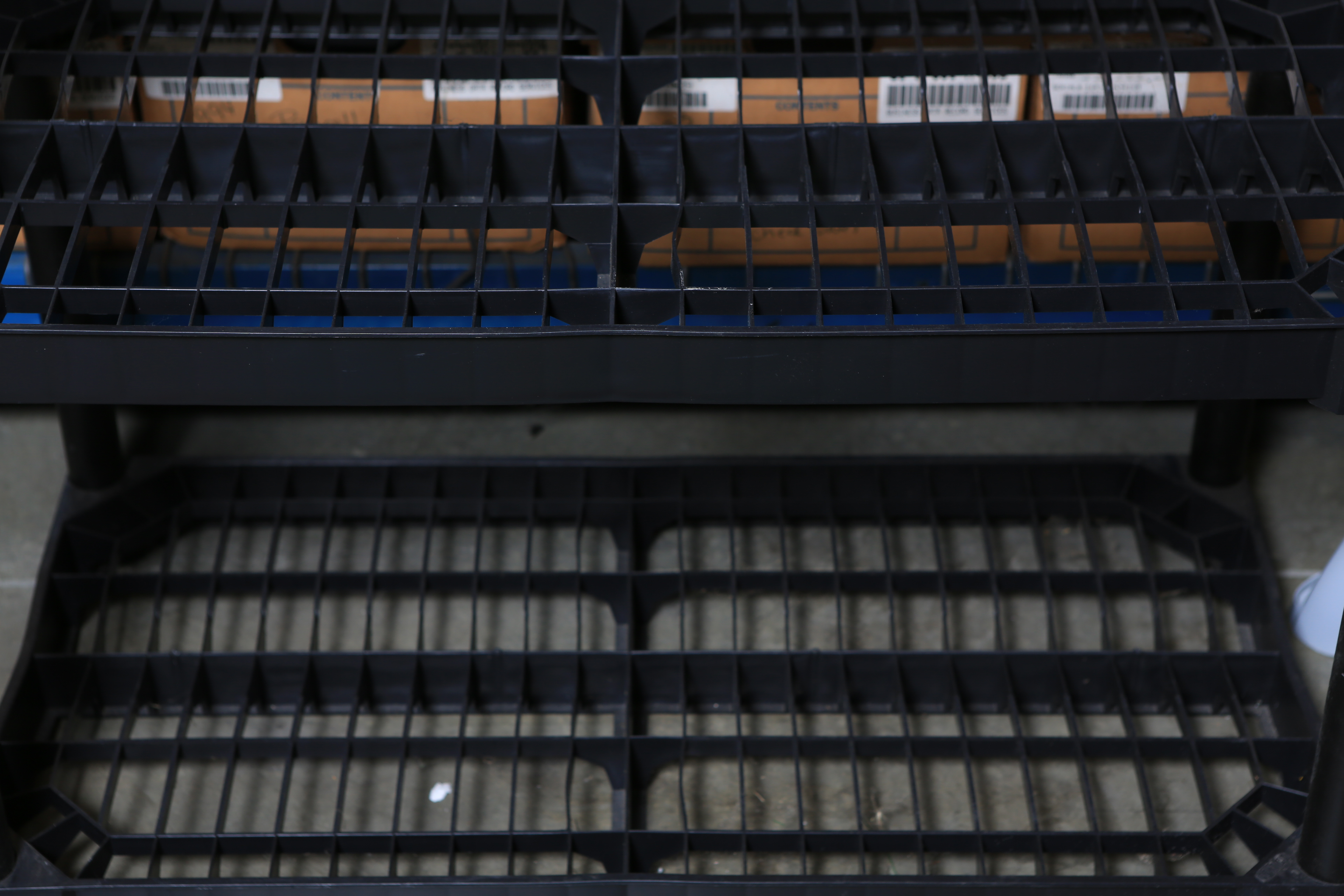 Set of Black Plastic Shelves