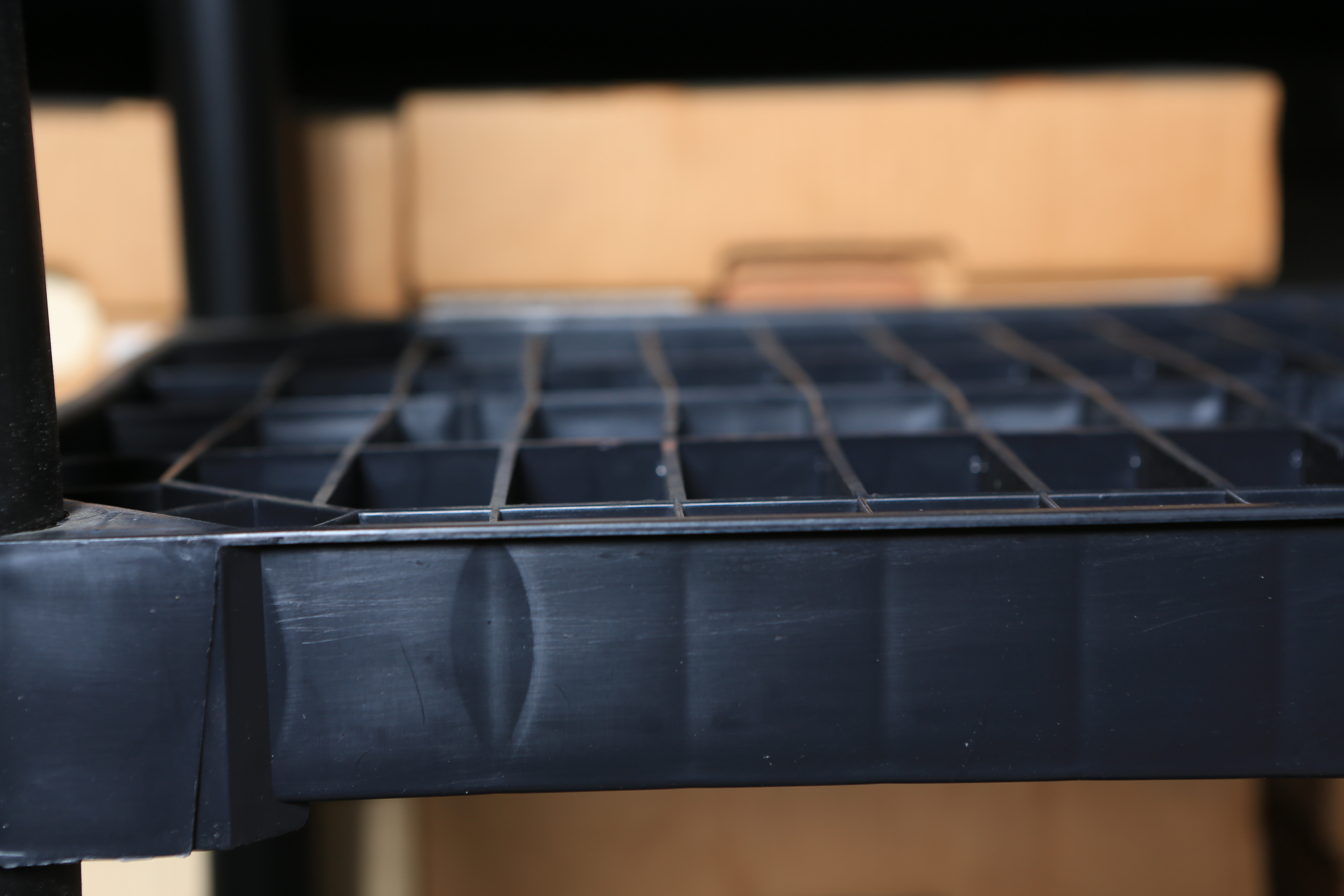 Set of Black Plastic Shelves