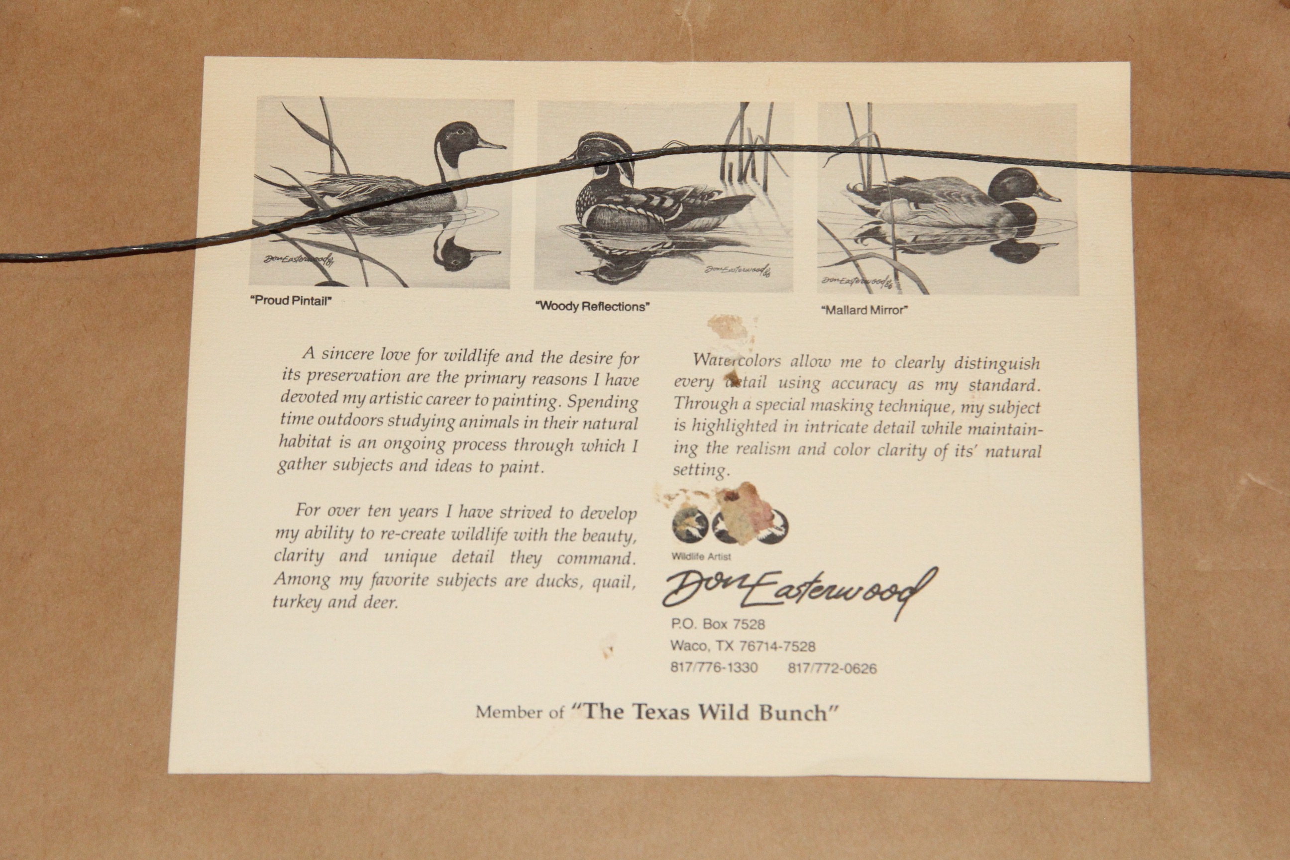 Don Easterwood Signed Limited Edition Print of Ducks Landing