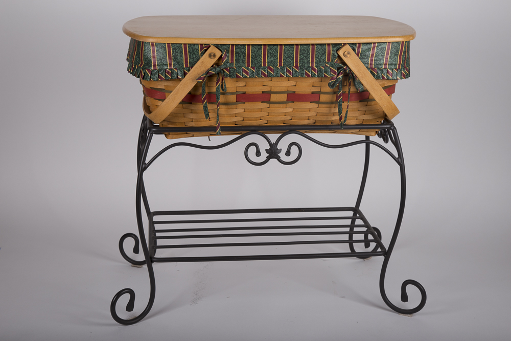 Longaberger Baskets in Wrought Iron Stands