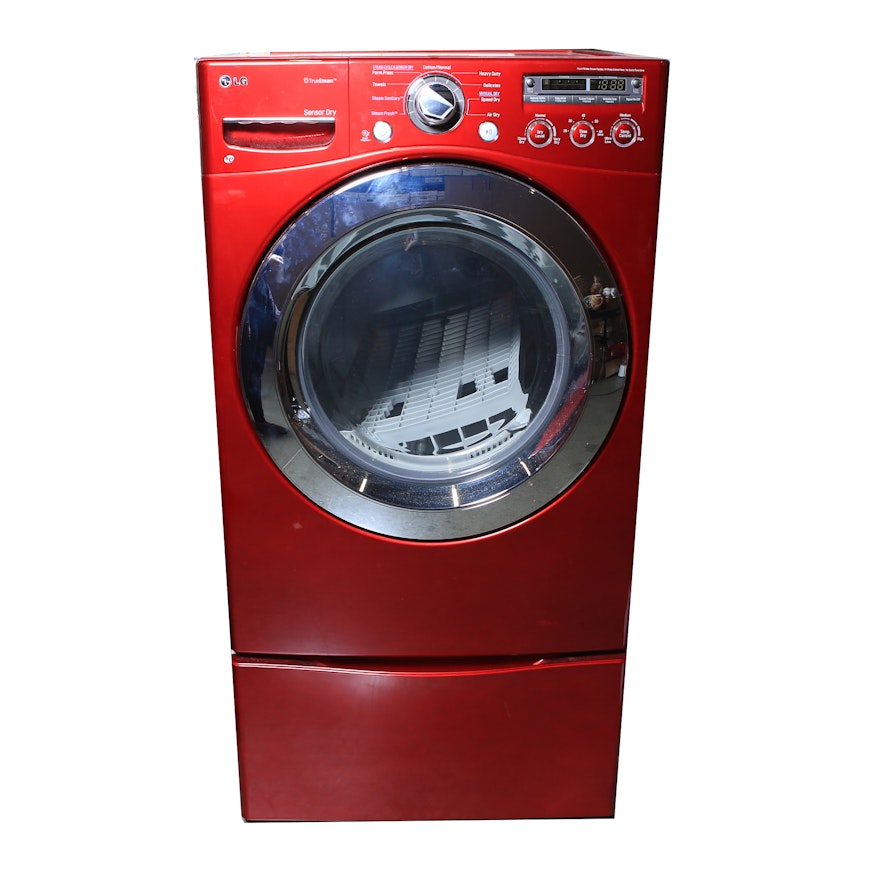 LG Sensor Dry Front Load Dryer in "Wild Cherry Red'