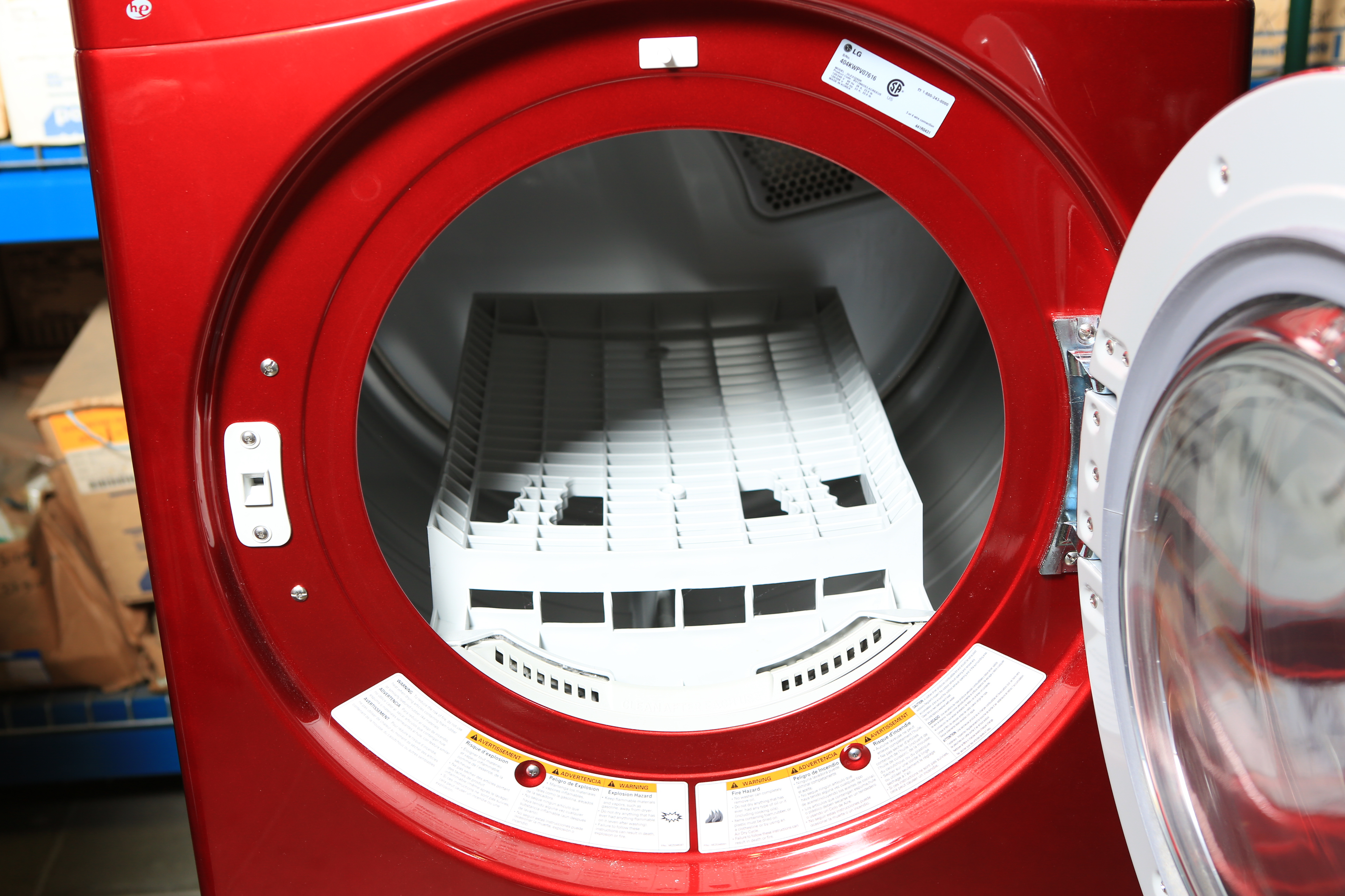 LG Sensor Dry Front Load Dryer in "Wild Cherry Red'