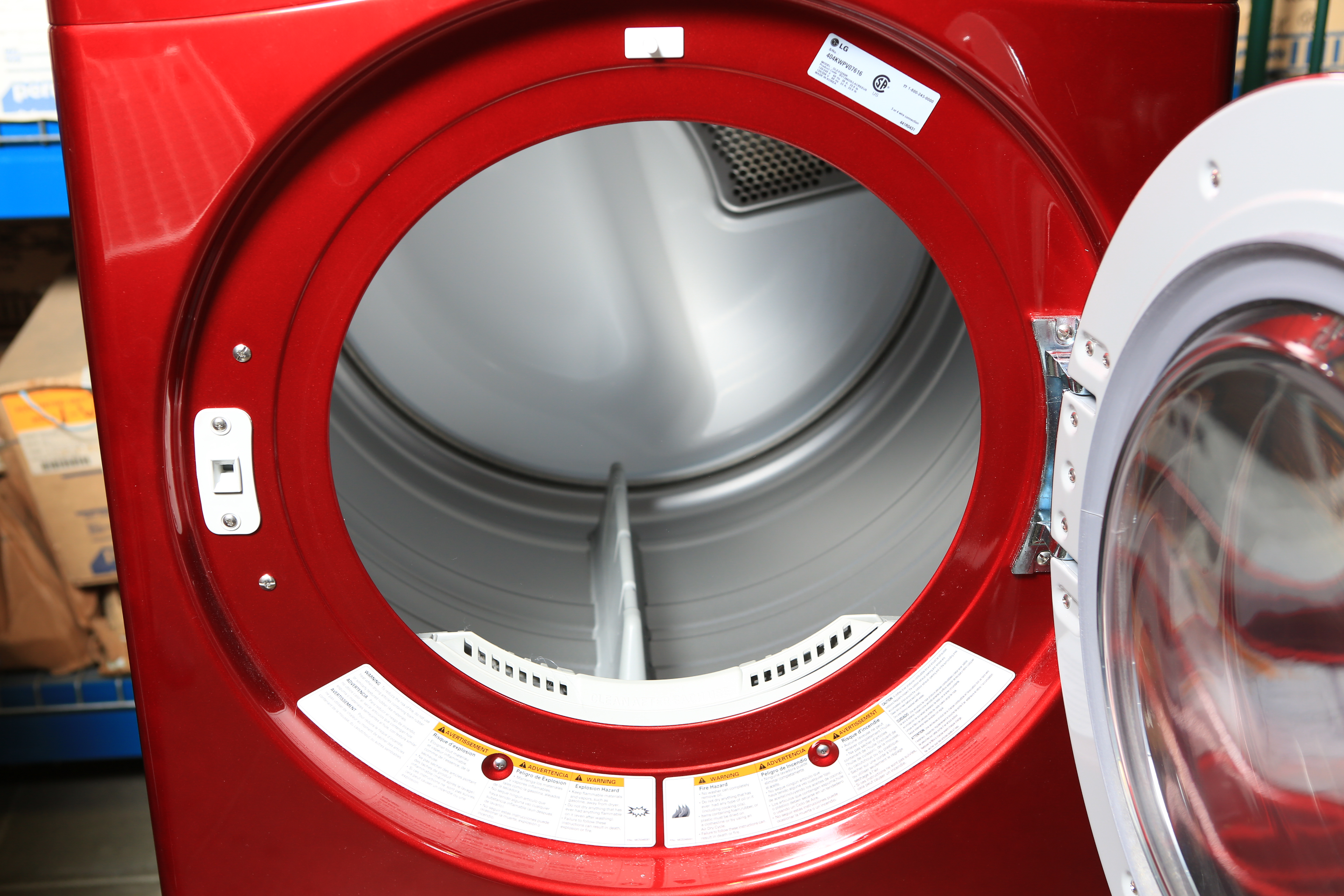 LG Sensor Dry Front Load Dryer in "Wild Cherry Red'