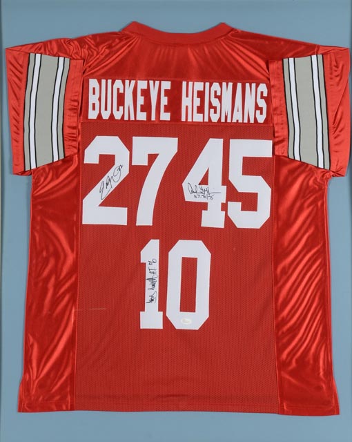 Three Heisman Trophy Winners Signed Ohio State Jersey  COA