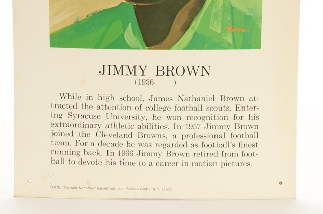 1970 Jim Brown Browns "Portraits & Profiles" Display