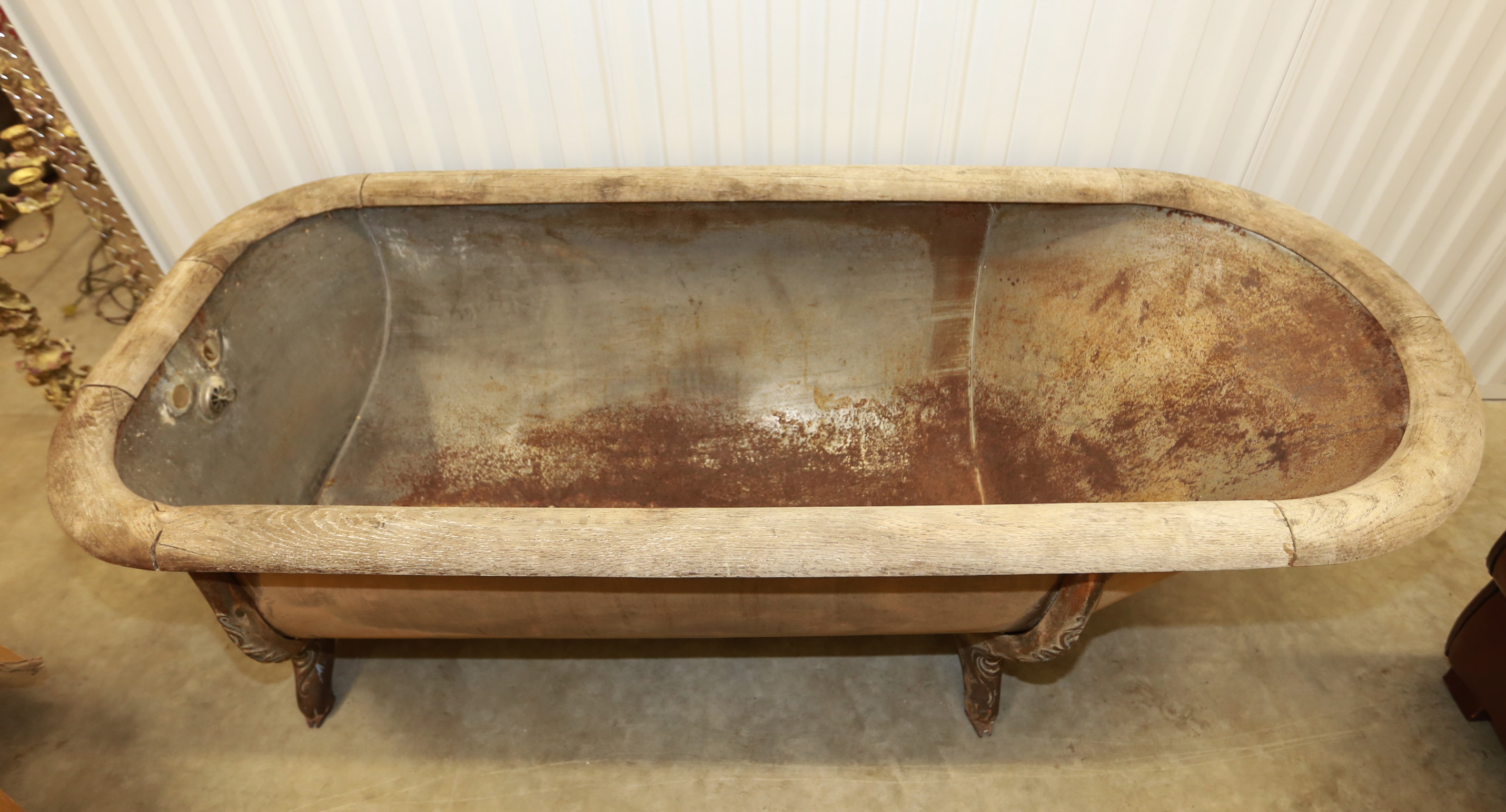 Antique Circa 1890s Metal Bathtub