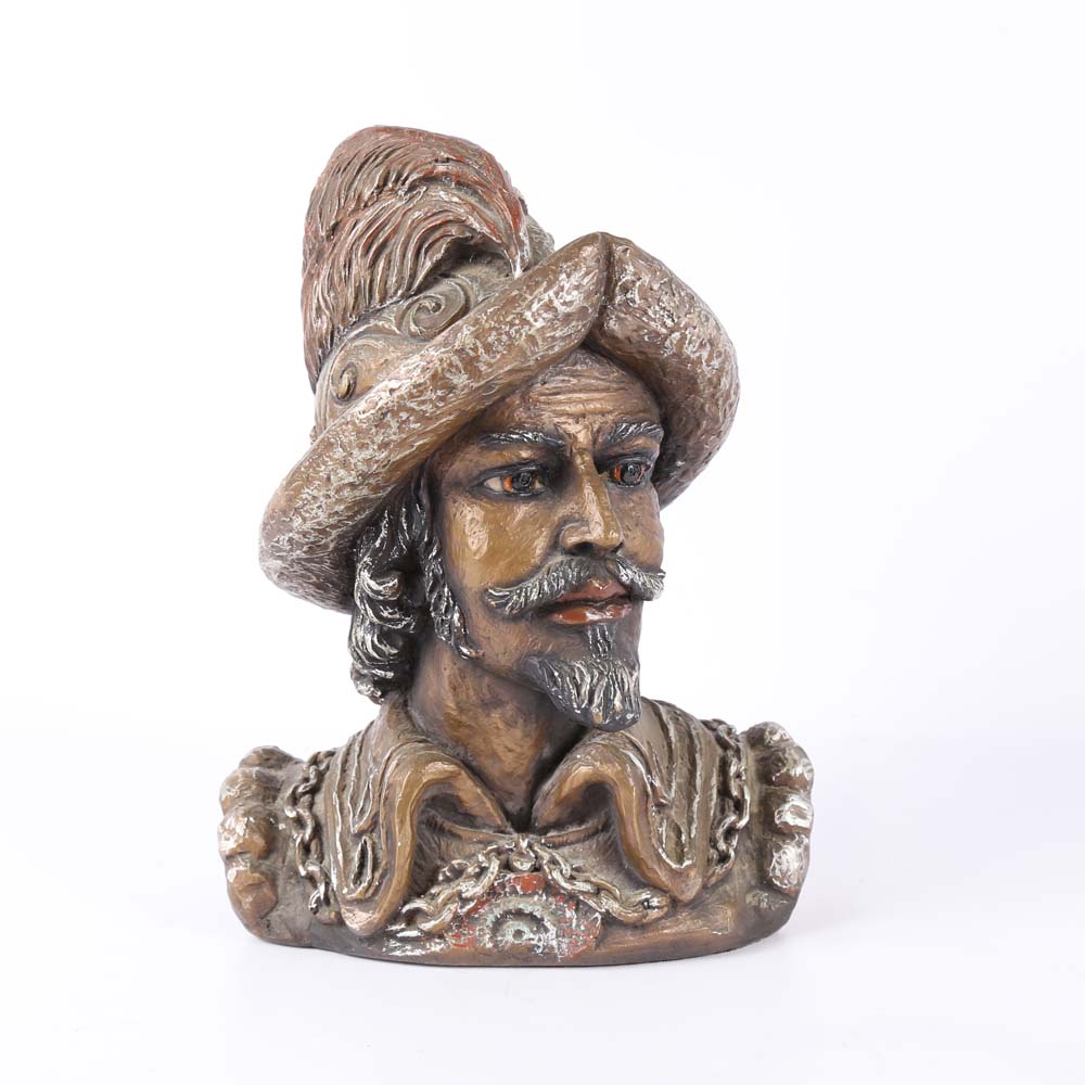 Vintage Chalkware Marwal Busts of Spanish Man and Woman