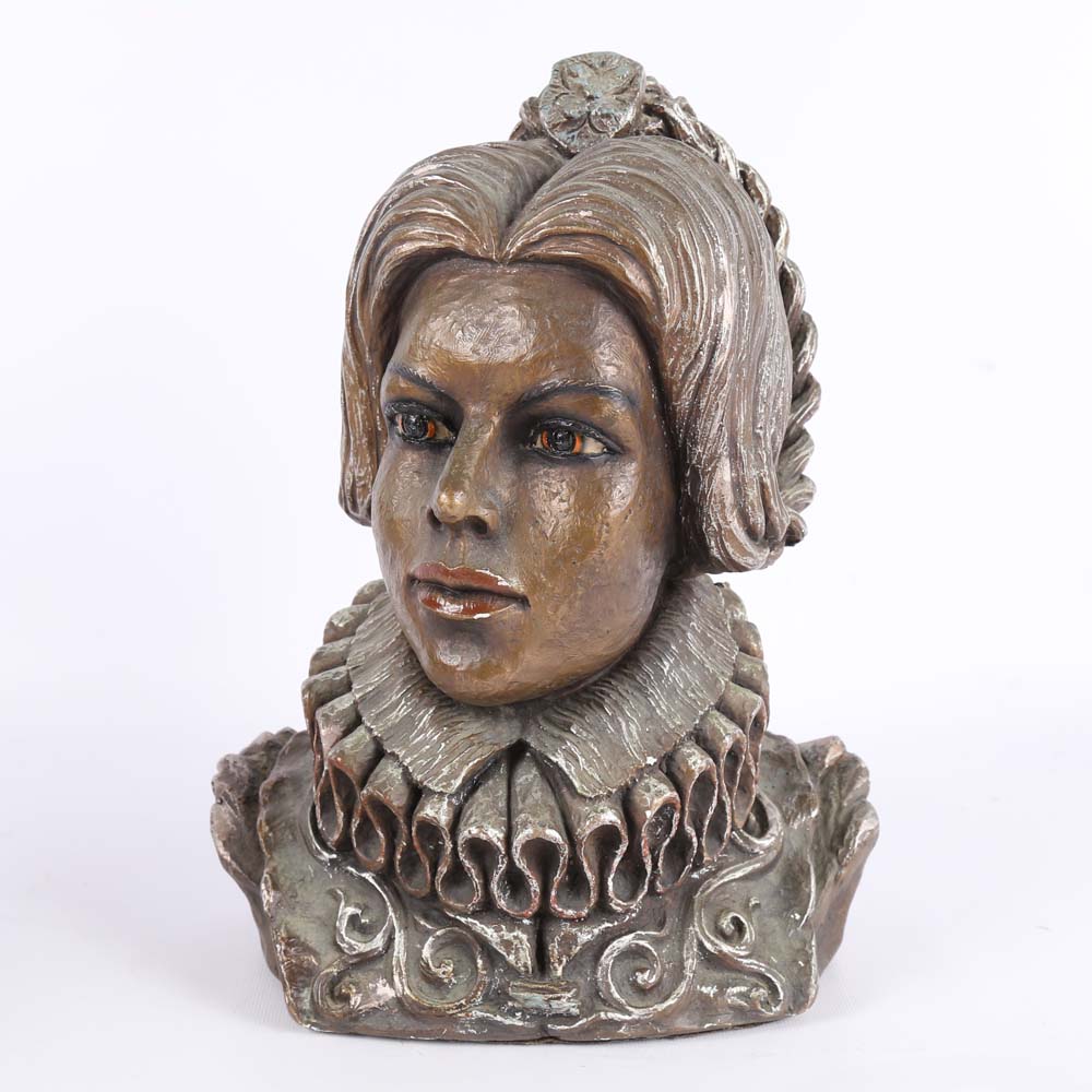 Vintage Chalkware Marwal Busts of Spanish Man and Woman