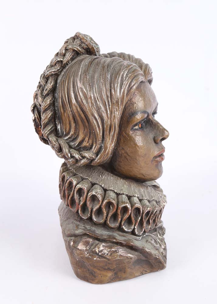 Vintage Chalkware Marwal Busts of Spanish Man and Woman