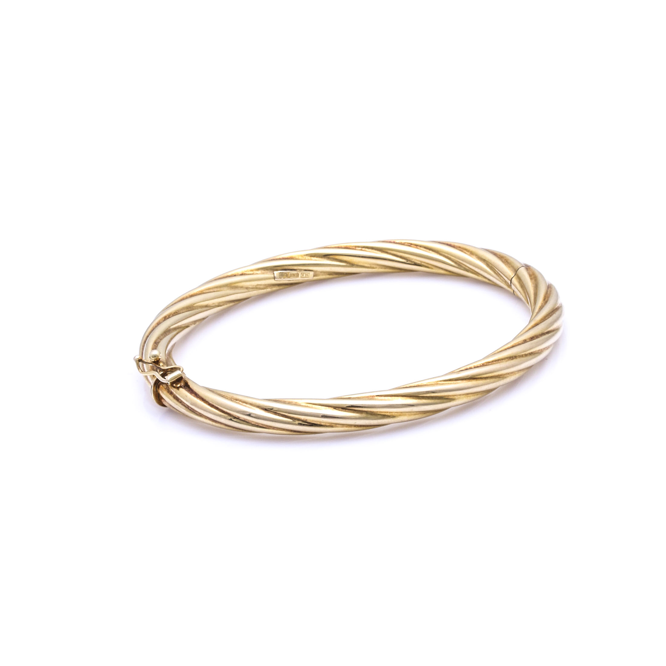 14K Yellow Gold Twisted Rope Bangle by Unoaerre