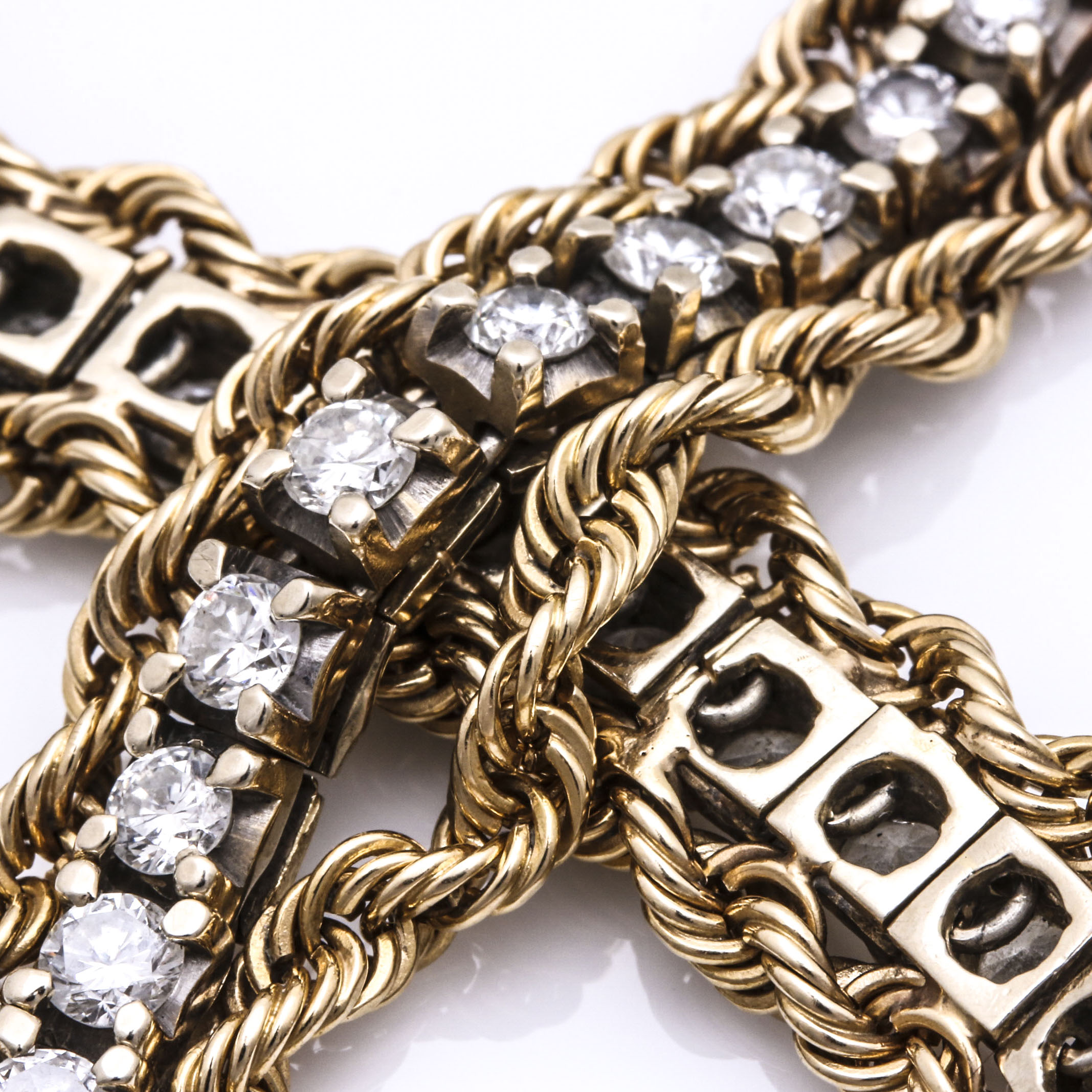 14K Yellow Gold Rope 4.50 CTW Diamond Bracelet