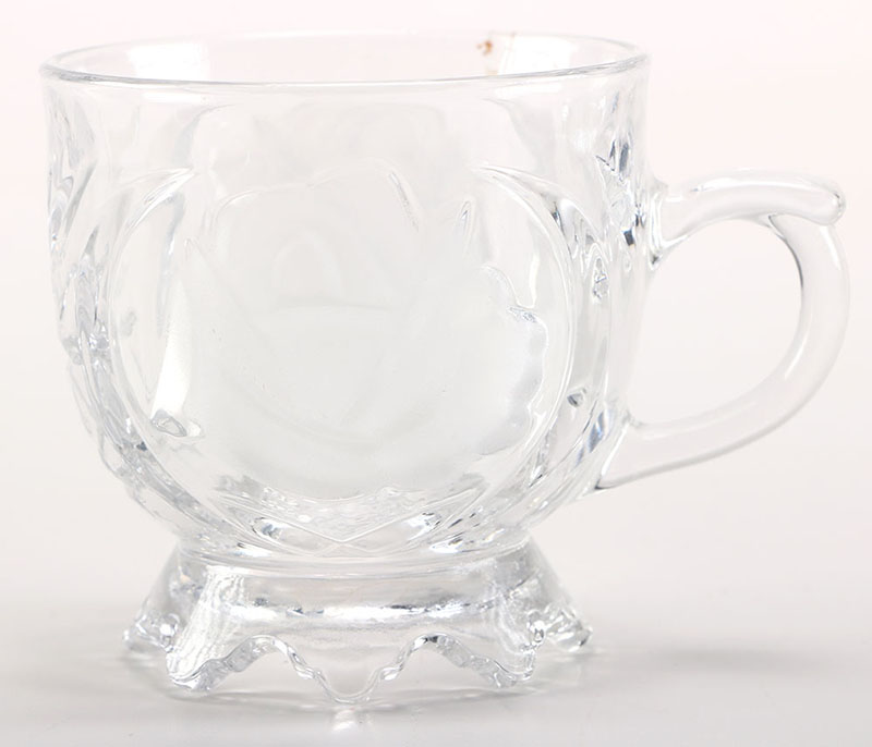 Vintage Etched Glass Luncheon Tray Set