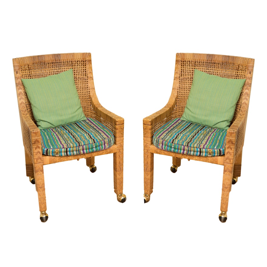 Two Wicker Arm Chairs