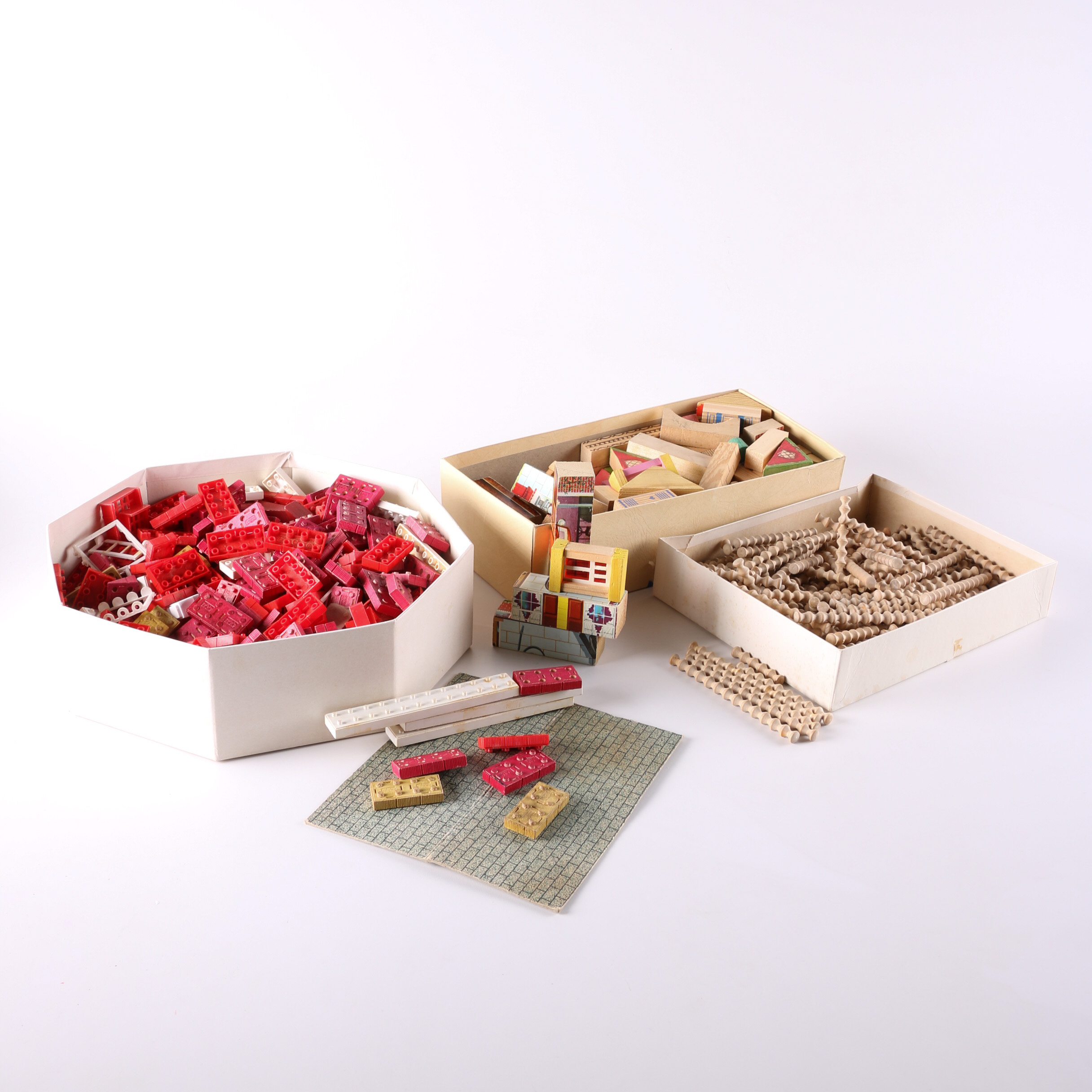 Vintage Wood and Plastic Building Blocks