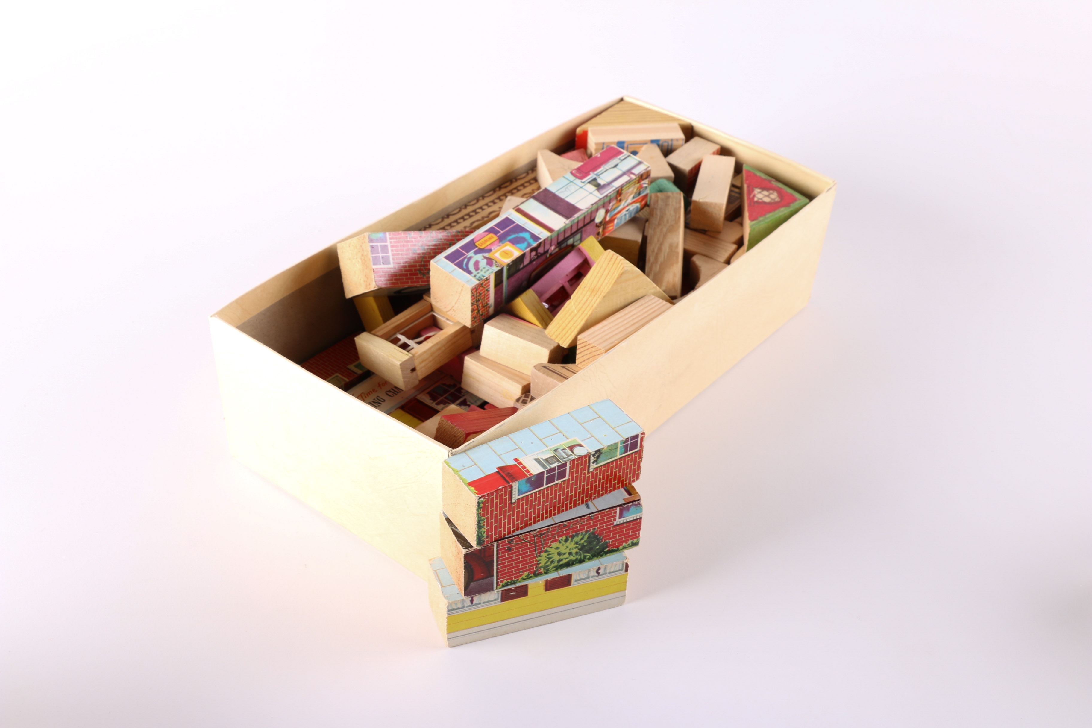 Vintage Wood and Plastic Building Blocks